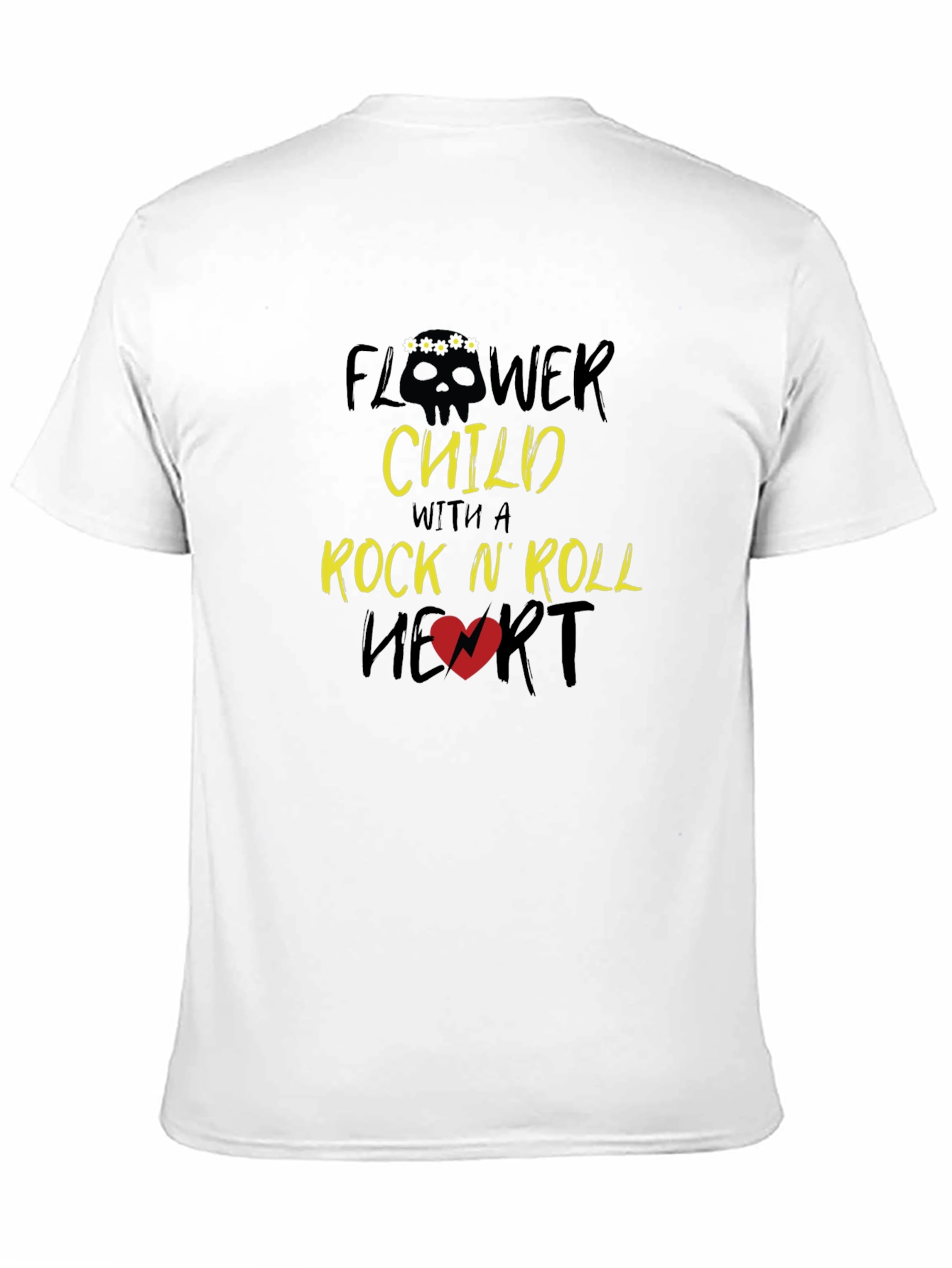 Flower Child Rock N Roll Heart Graphic T-Shirt