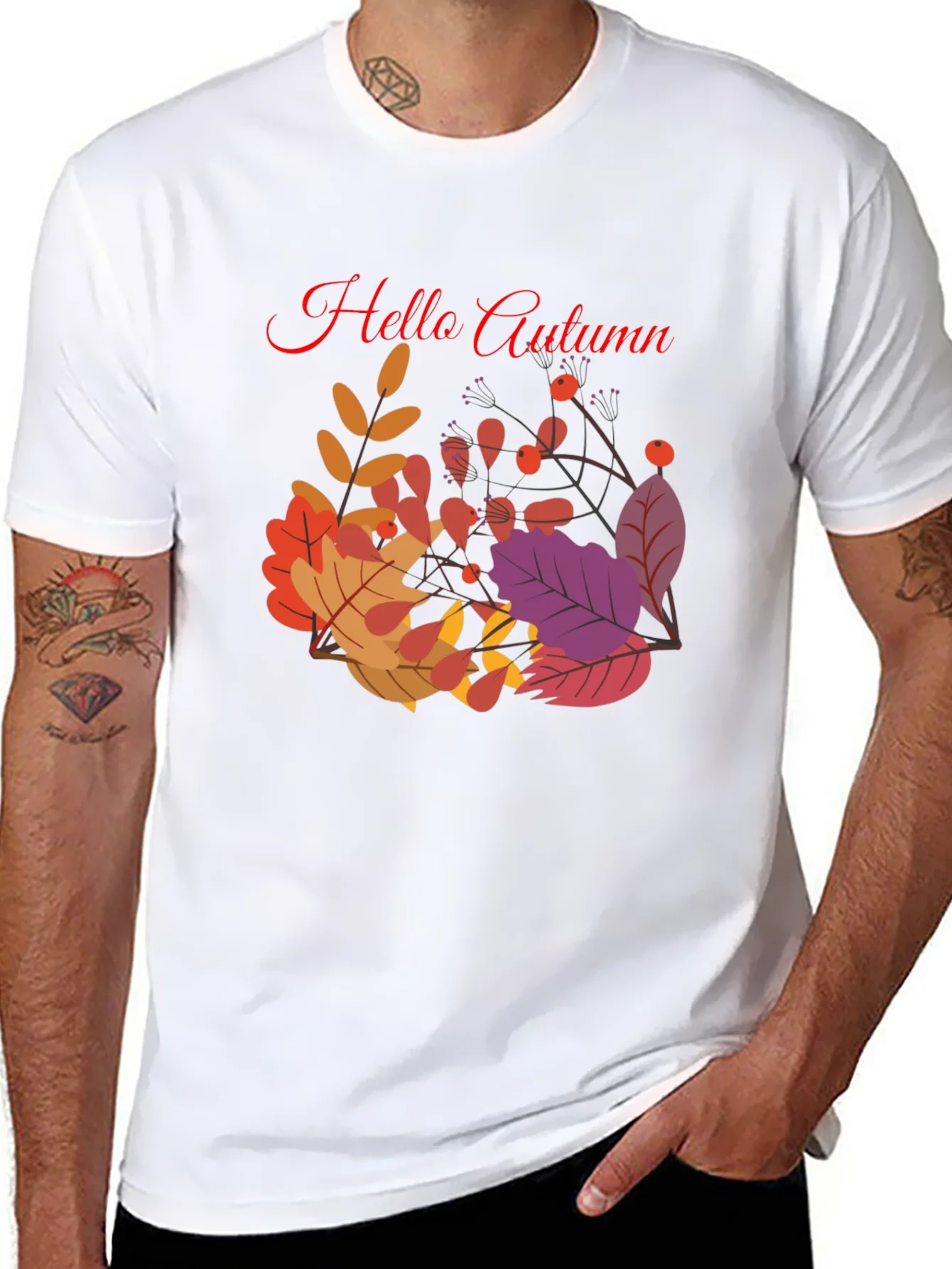 Hello Autumn Graphic Tee - Stylish Fall Season T-Shirt