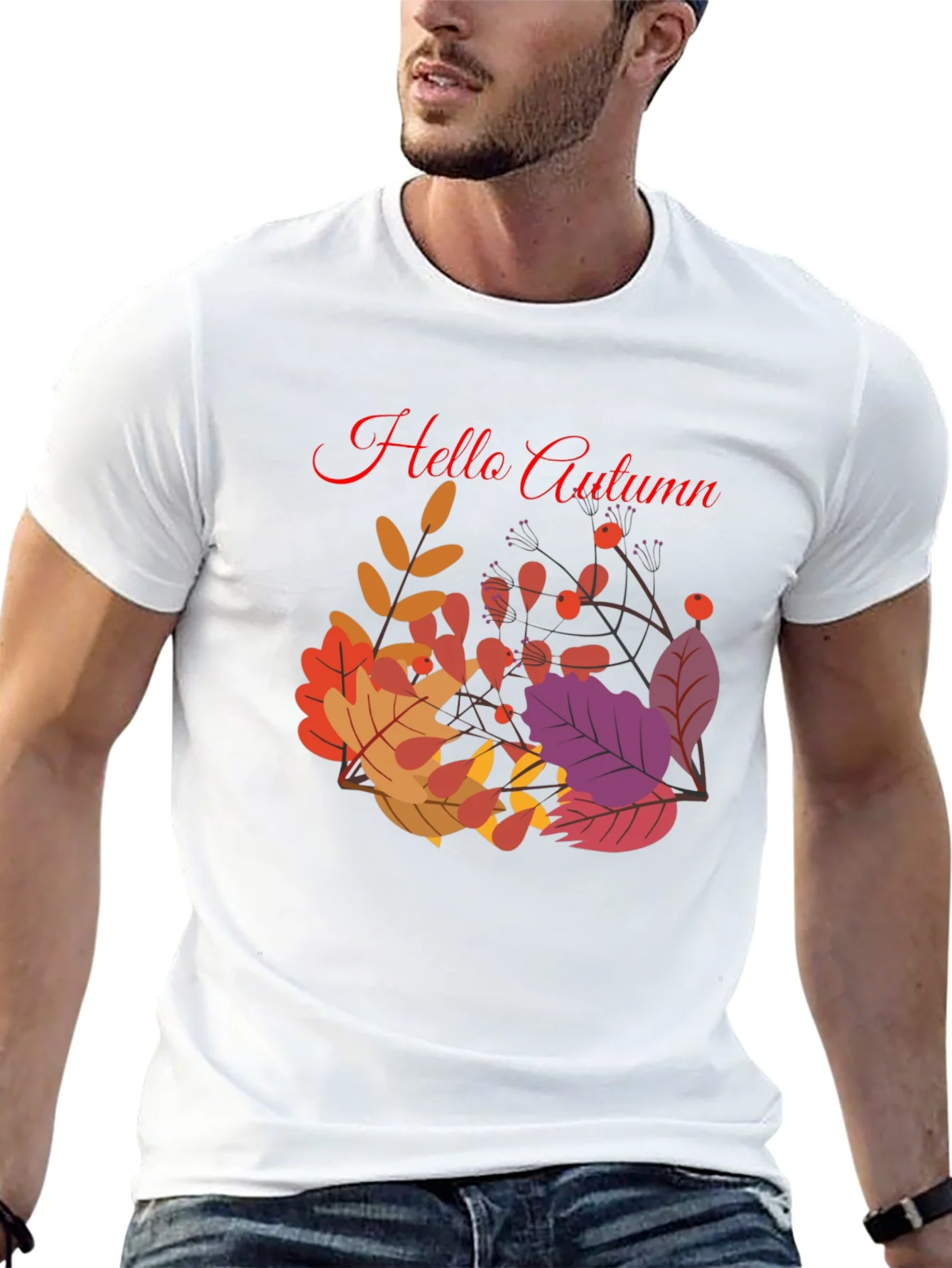 Hello Autumn Graphic Tee - Stylish Fall Season T-Shirt