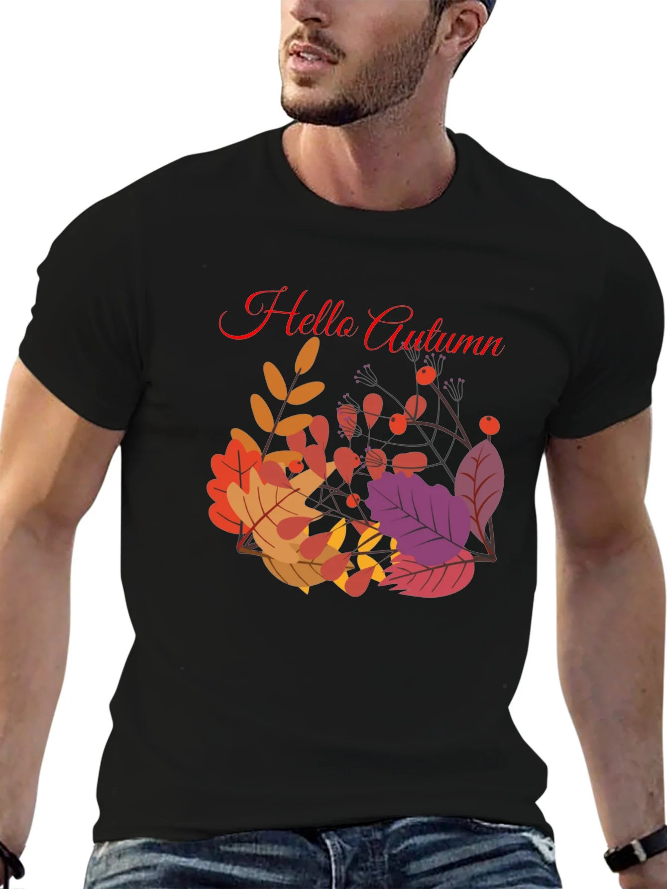 Hello Autumn Graphic Tee - Stylish Fall Season T-Shirt