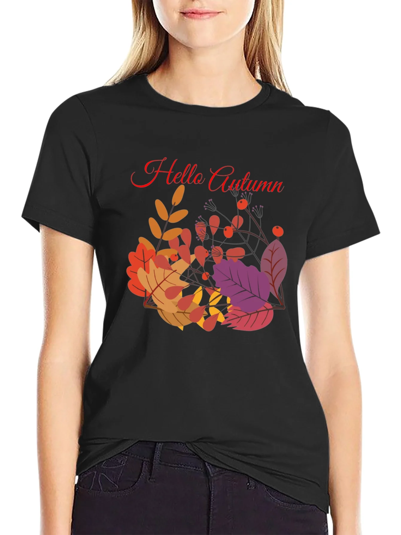 Hello Autumn Graphic Tee - Stylish Fall Season T-Shirt