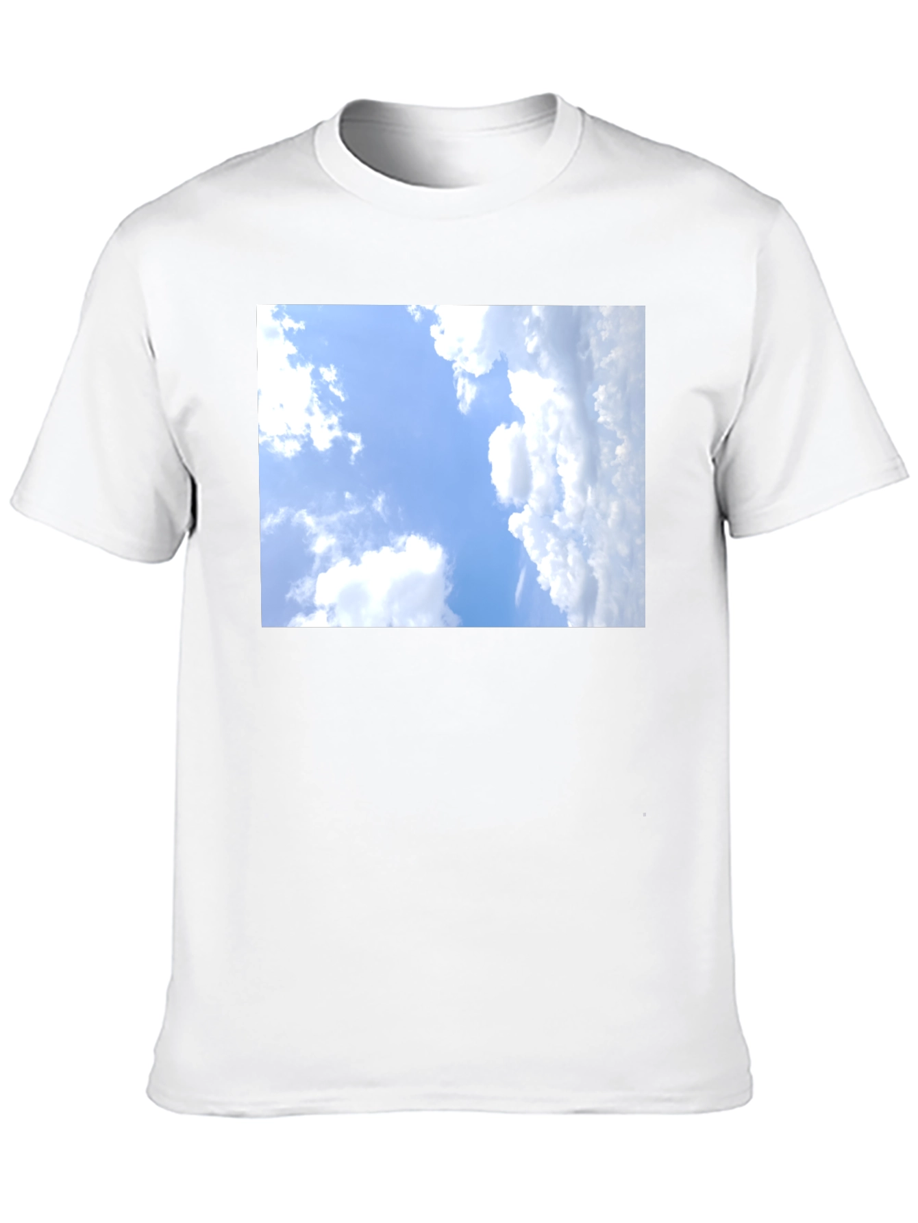Sky Clouds Graphic Tee - Black Cotton T-Shirt