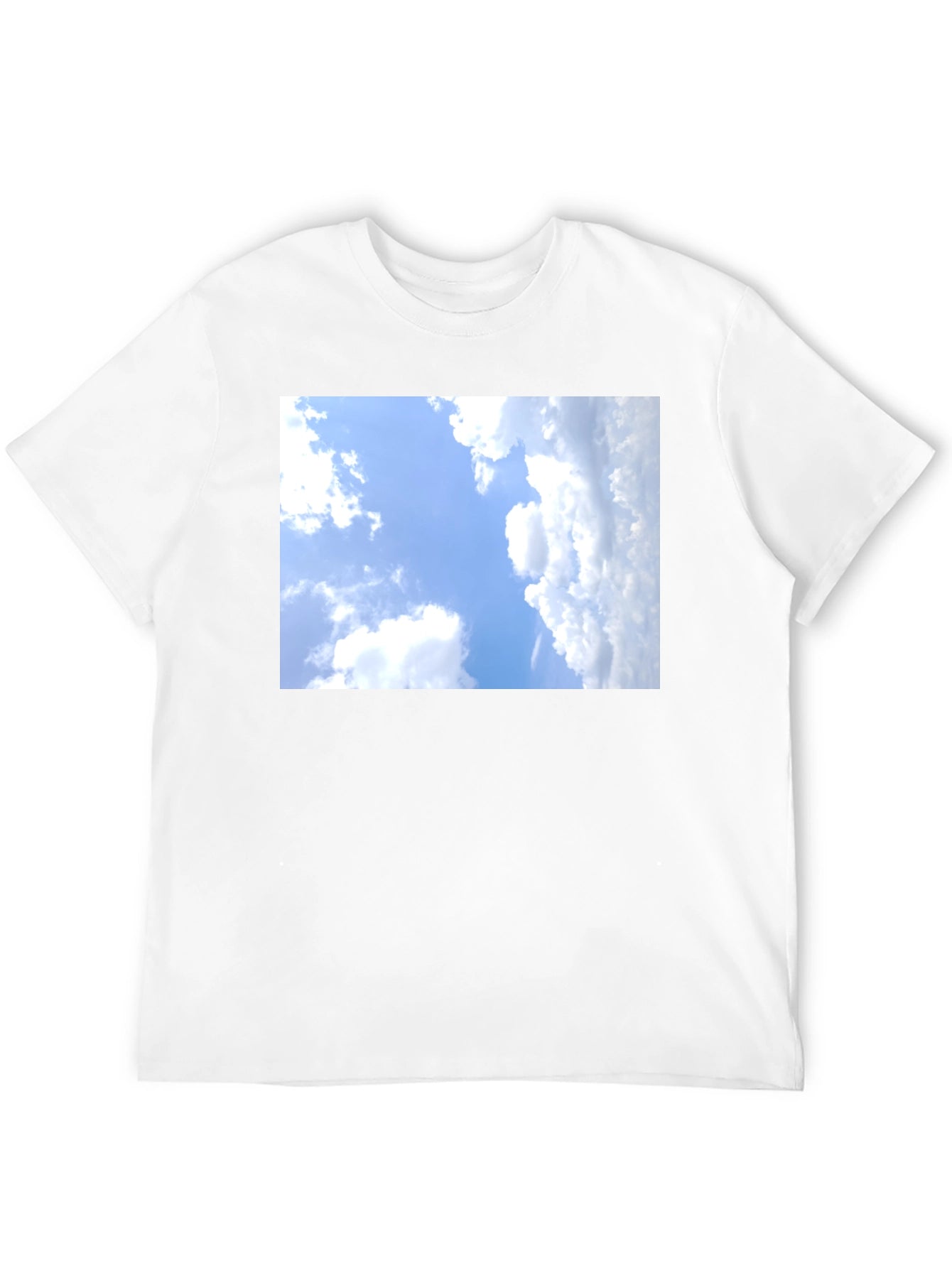 Sky Clouds Graphic Tee - Black Cotton T-Shirt