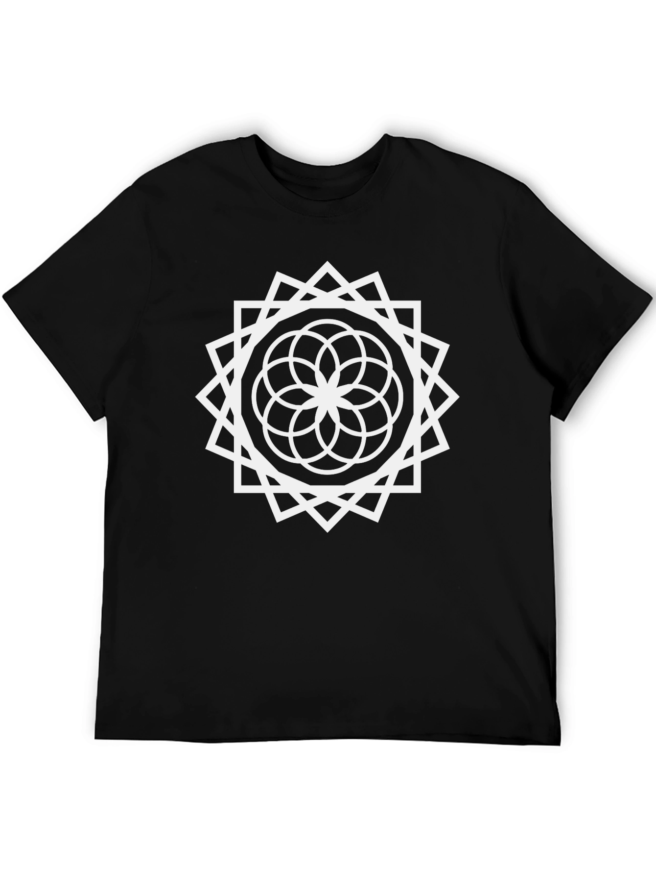 Geometric Mandala Black T-Shirt
