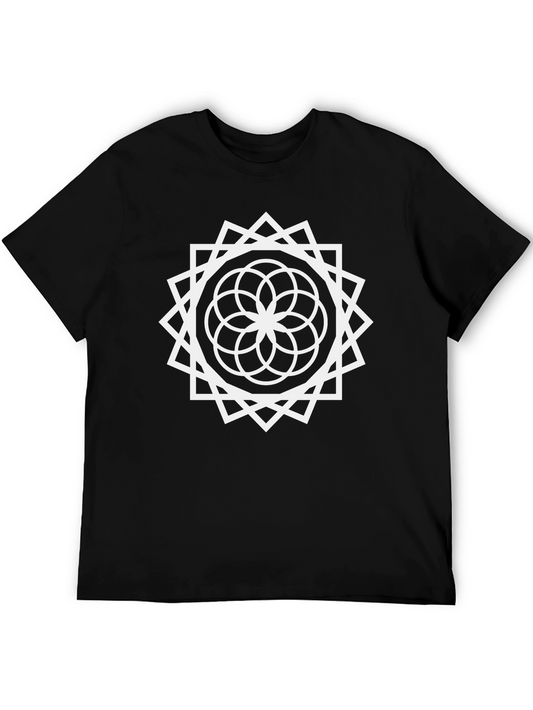 Geometric Mandala Black T-Shirt