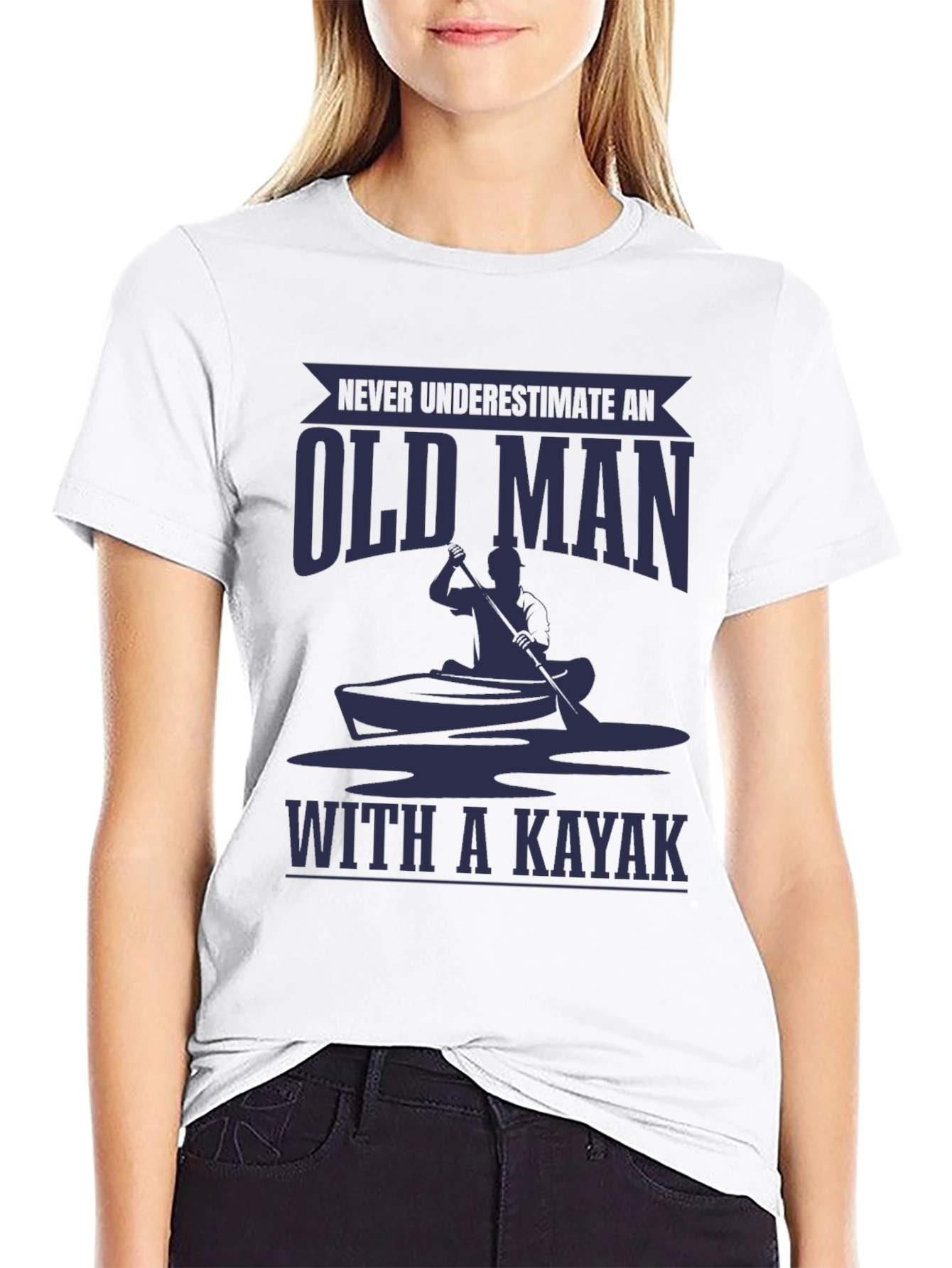 Old Man Kayak T-Shirt - Funny Graphic Tee
