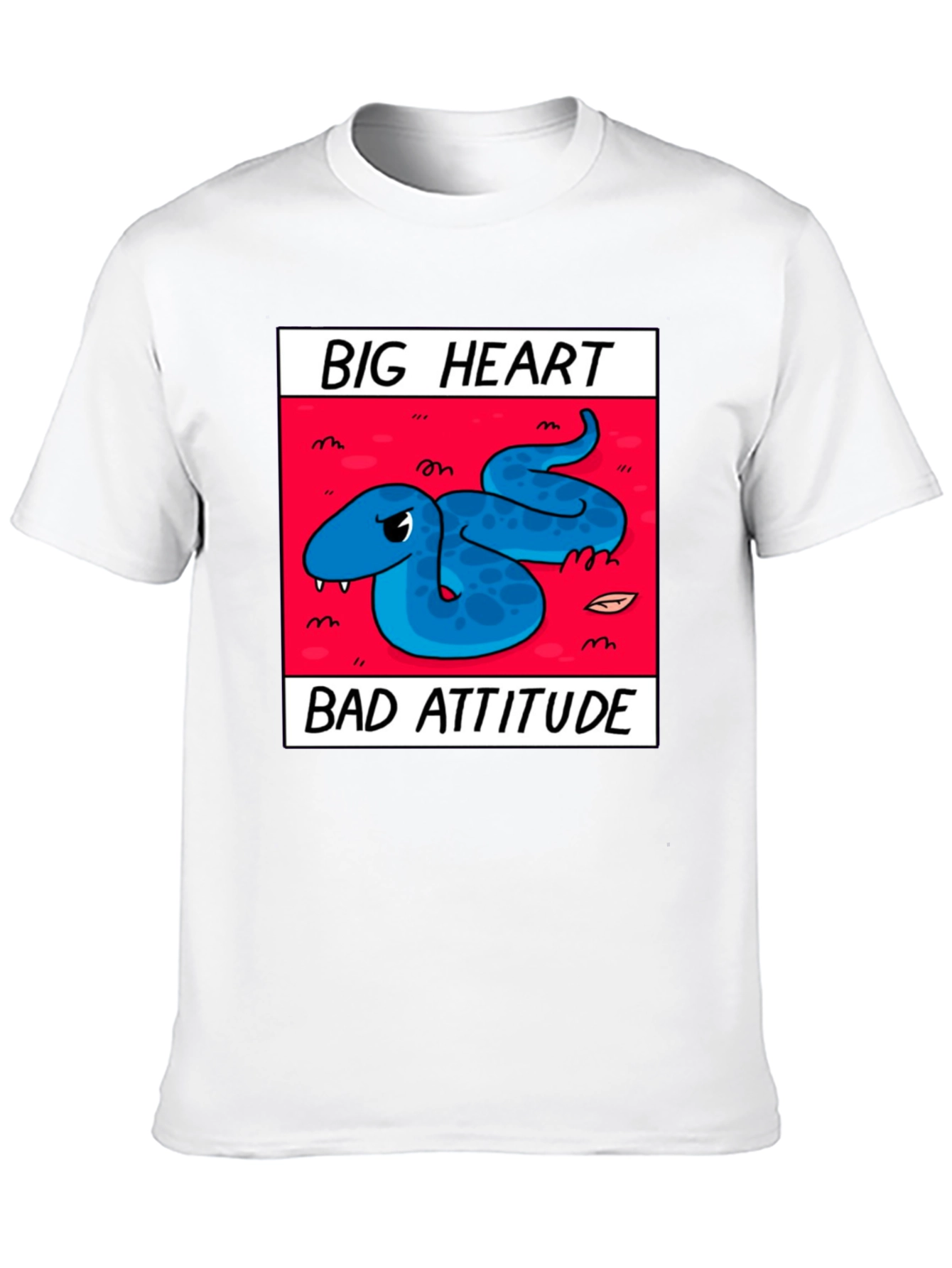 Big Heart Bad Attitude Snake Graphic T-Shirt