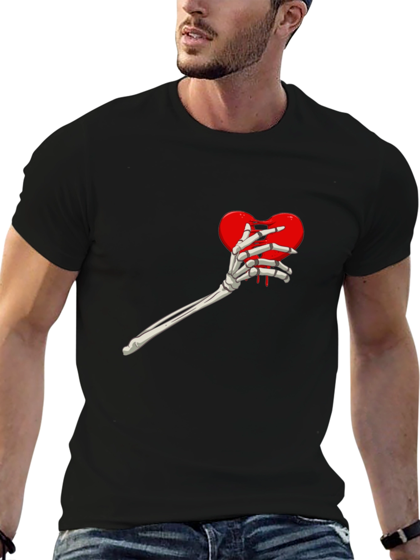 Heart Skeleton Hand Graphic Tee