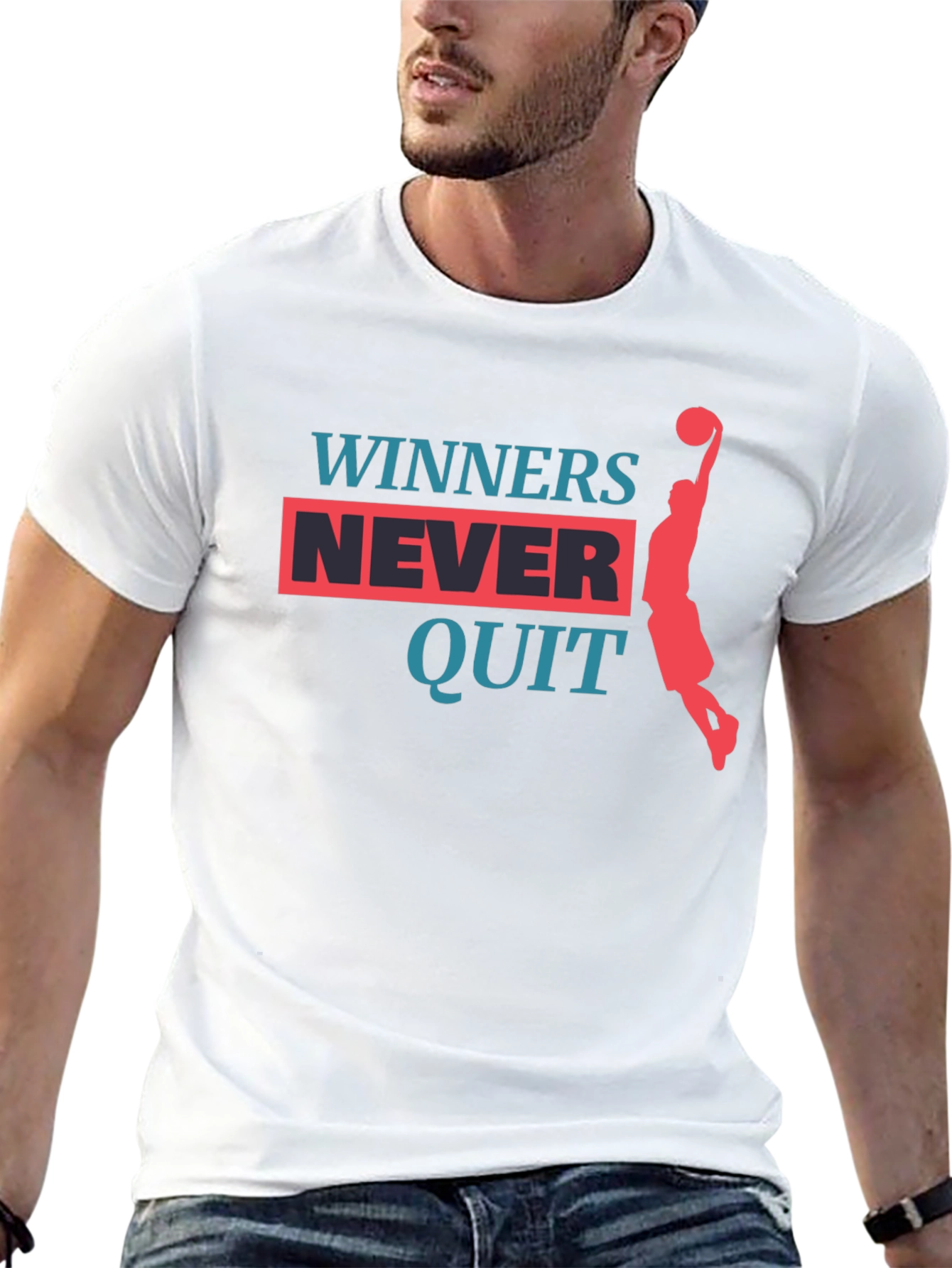 Winners Never Quit Graphic T-Shirt