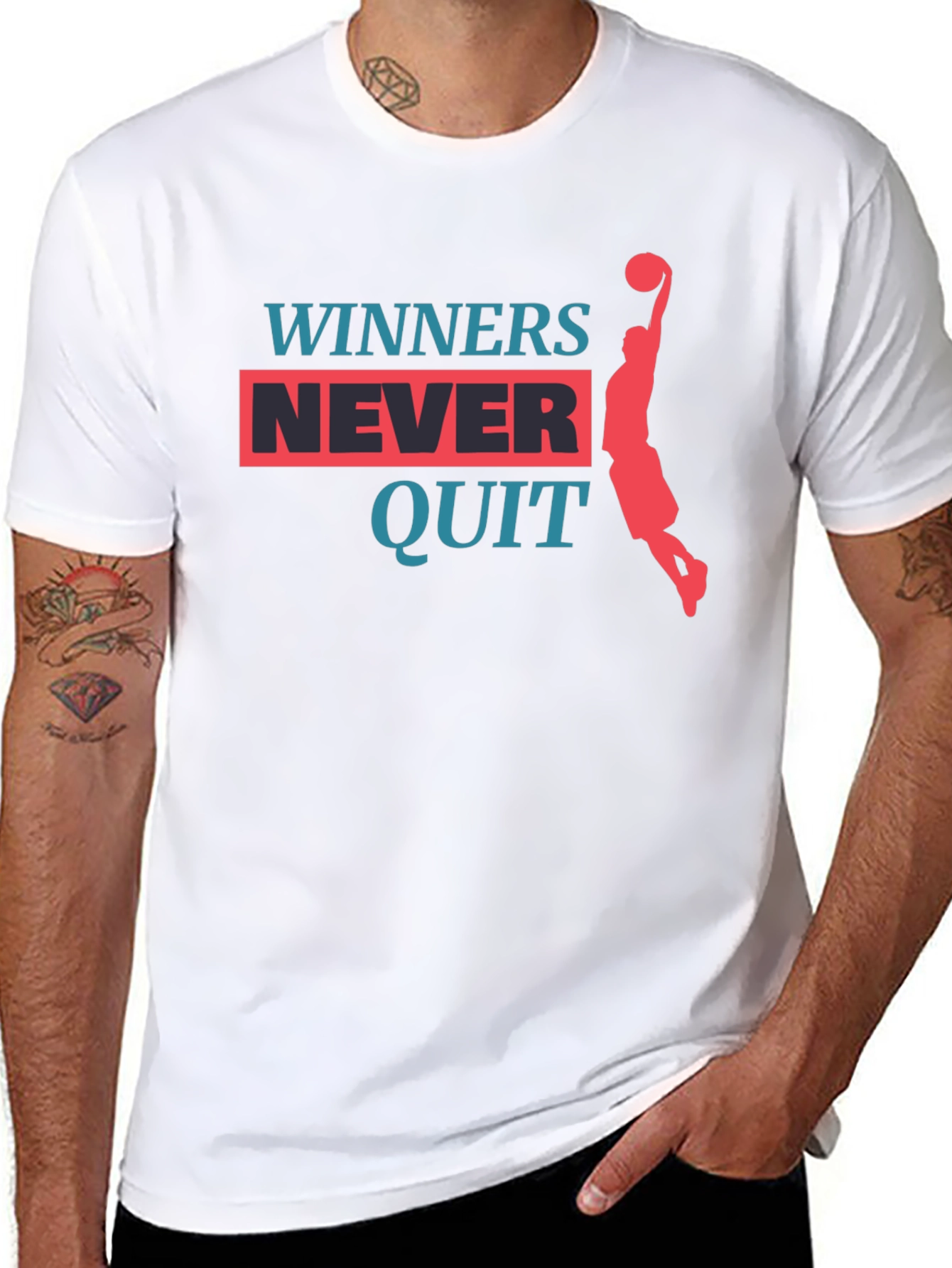 Winners Never Quit Graphic T-Shirt