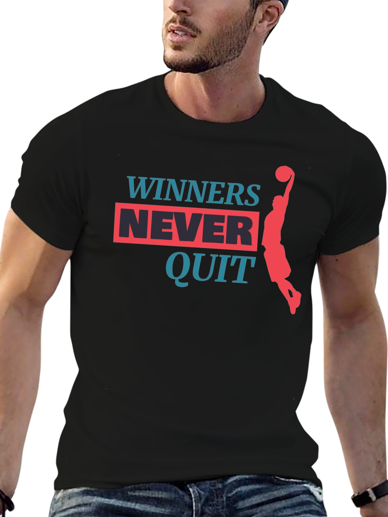 Winners Never Quit Graphic T-Shirt