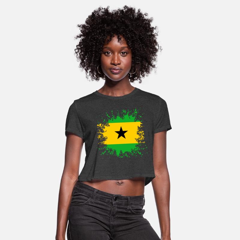 Sao Tome And Principe Flag Paint Splatter