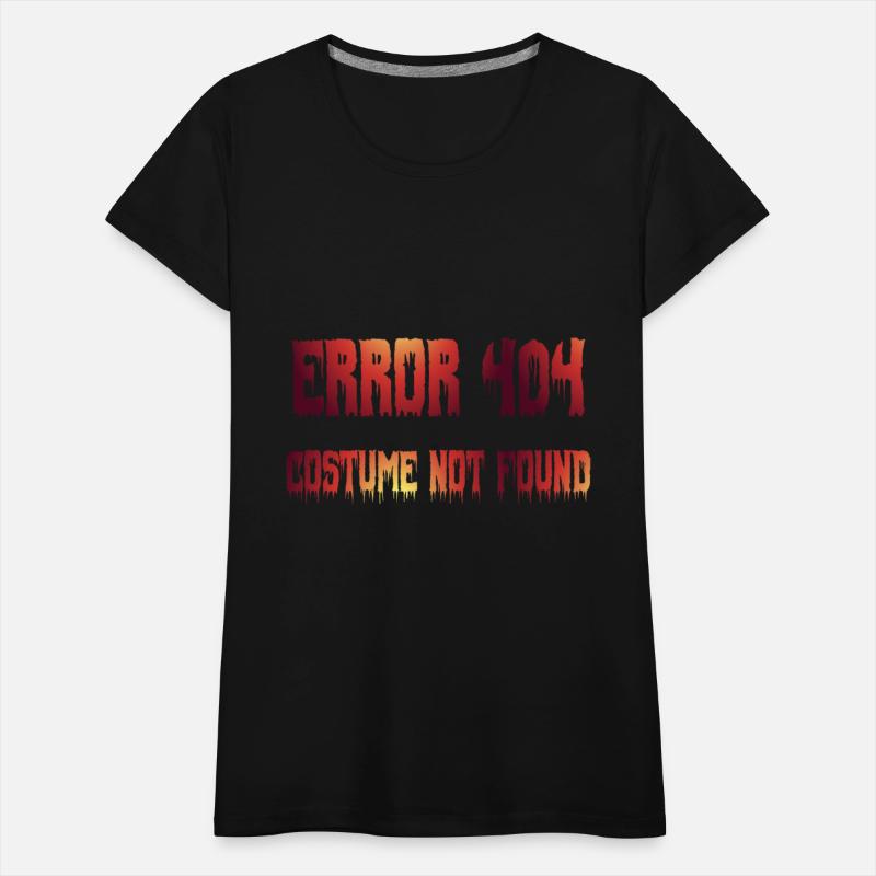scary Halloween outfit saying costume not found