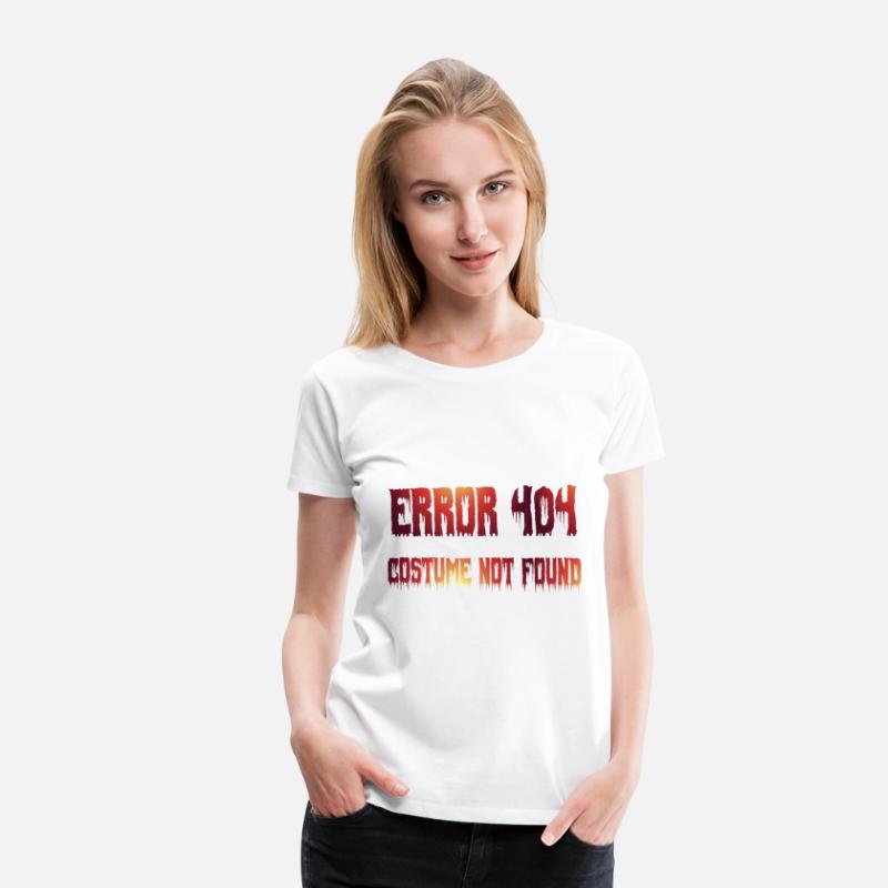 scary Halloween outfit saying costume not found