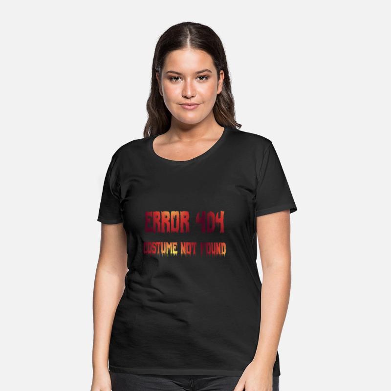 scary Halloween outfit saying costume not found