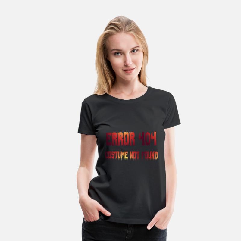 scary Halloween outfit saying costume not found