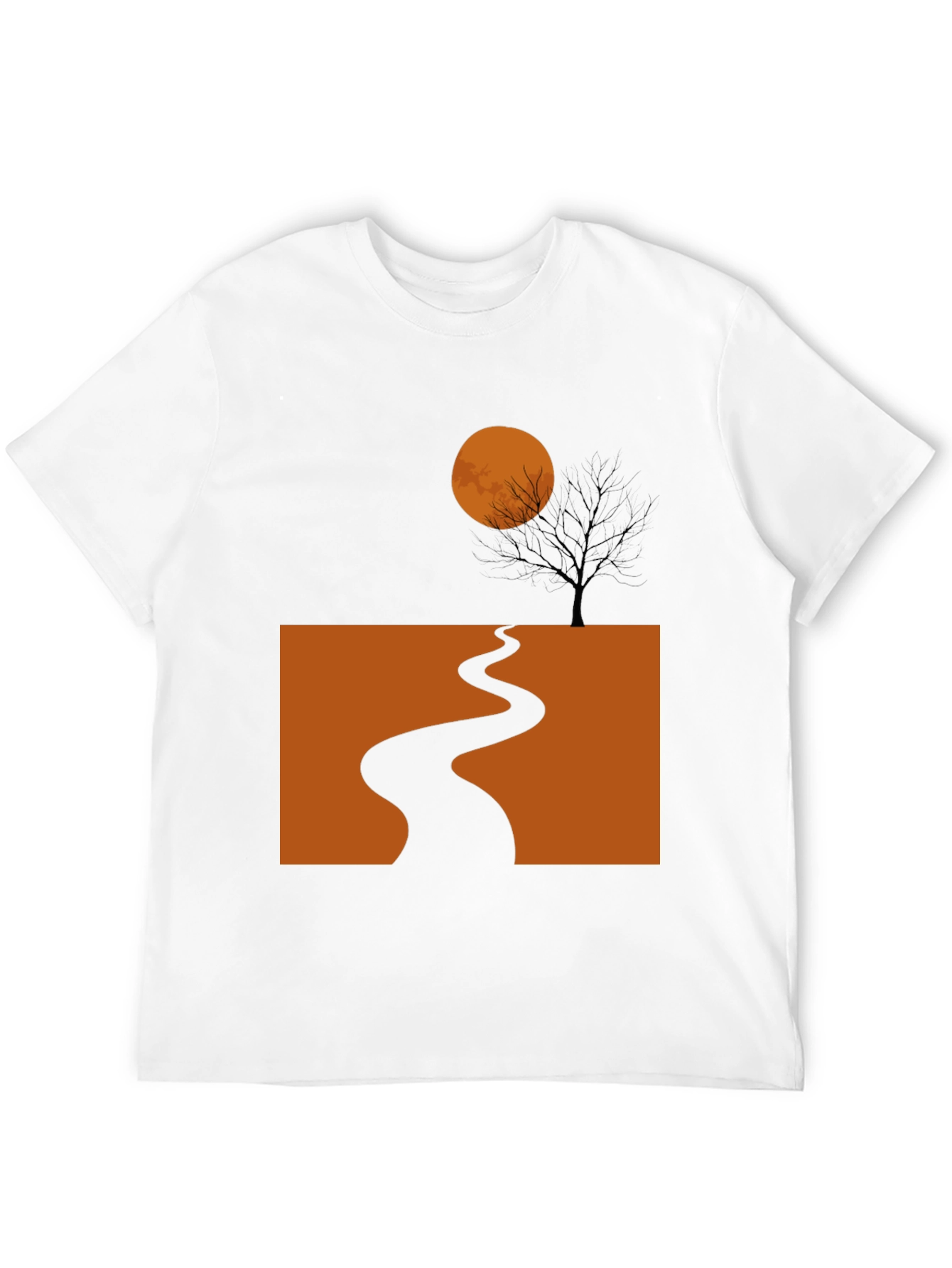Halloween T-Shirt: Spooky Path and Moon Graphic Tee