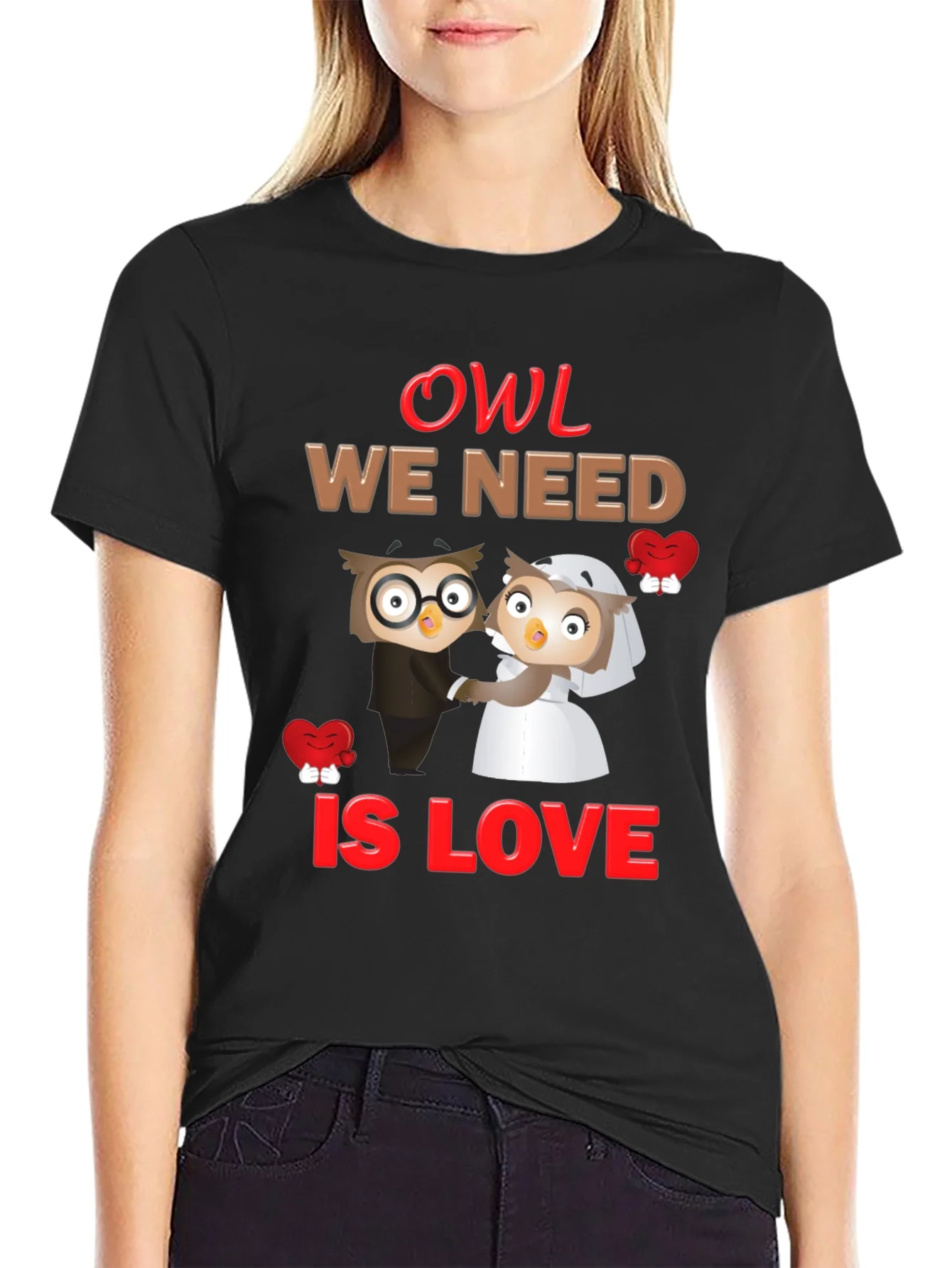 Owl We Need Is Love Graphic T-Shirt