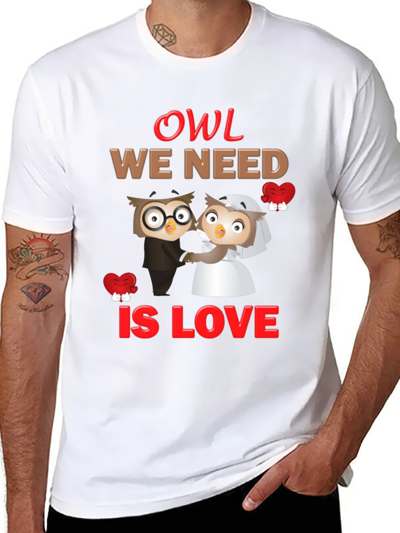 Owl We Need Is Love Graphic T-Shirt