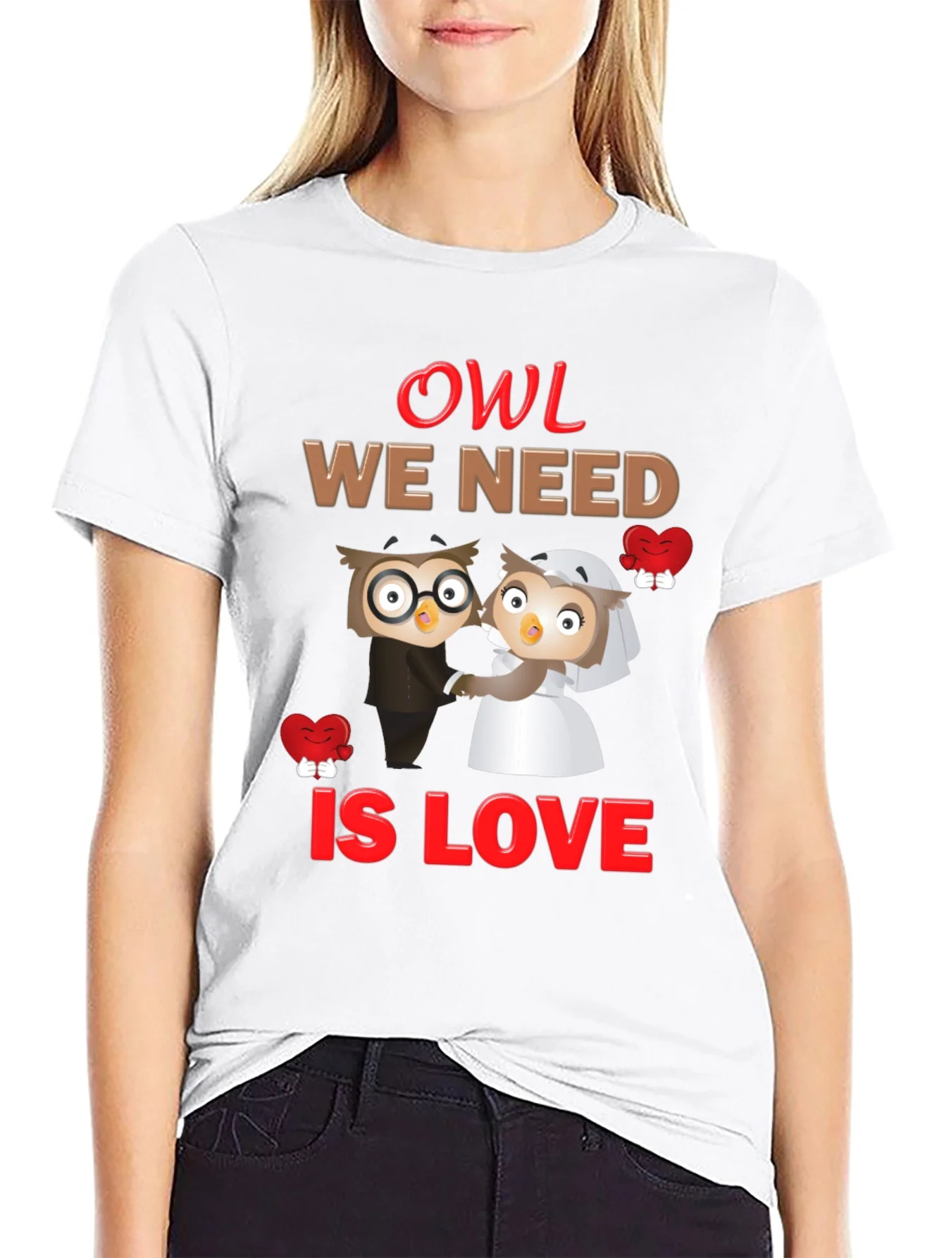 Owl We Need Is Love Graphic T-Shirt