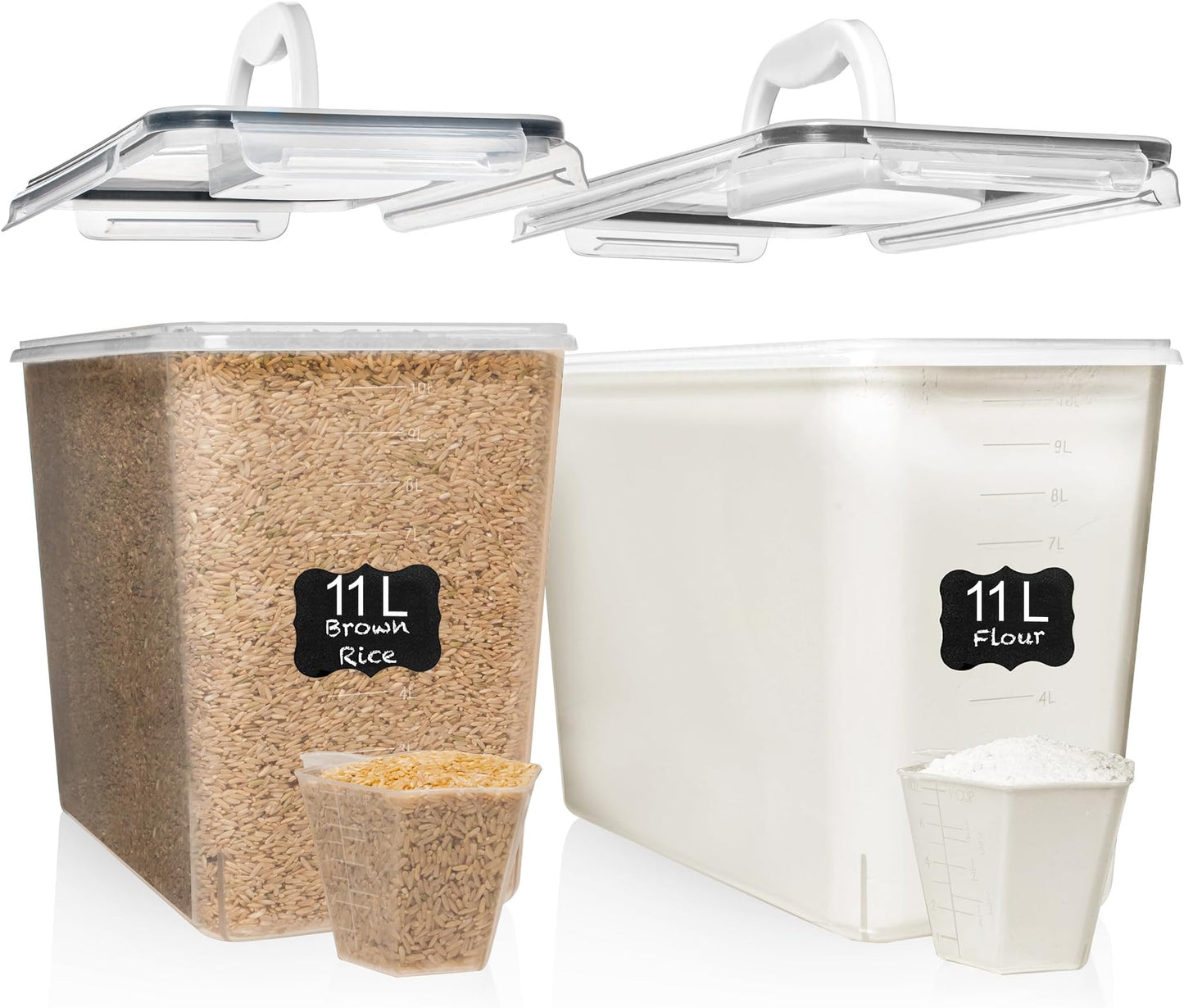 Shazo 2 PC (11L | 372 oz) Flour Sugar Storage Cont - Premium Quality