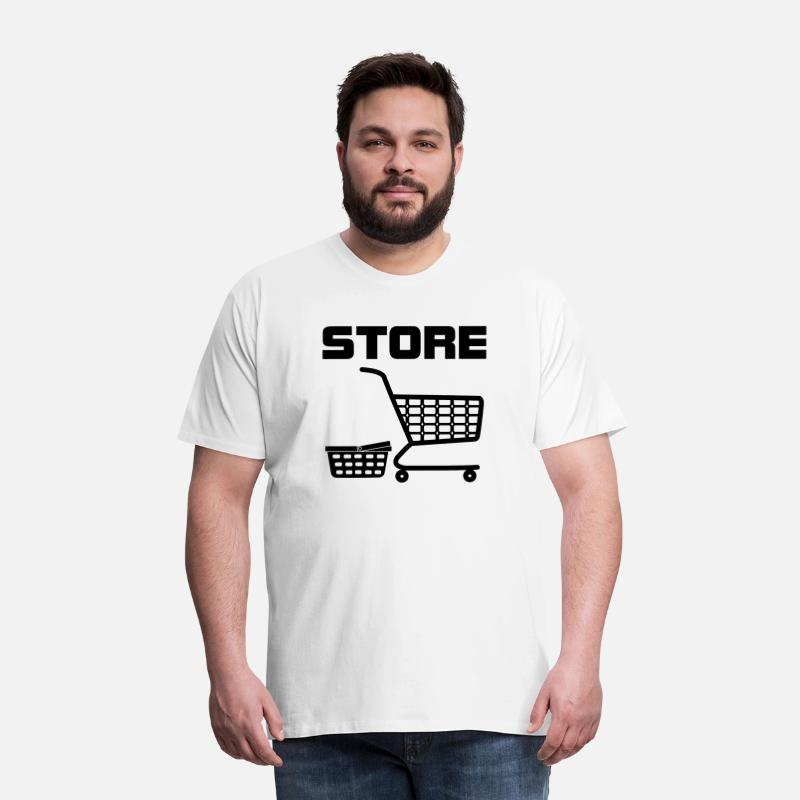 Shopping cart and basket with text store