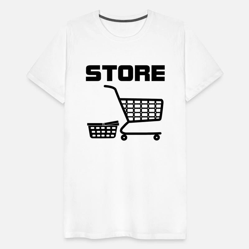 Shopping cart and basket with text store