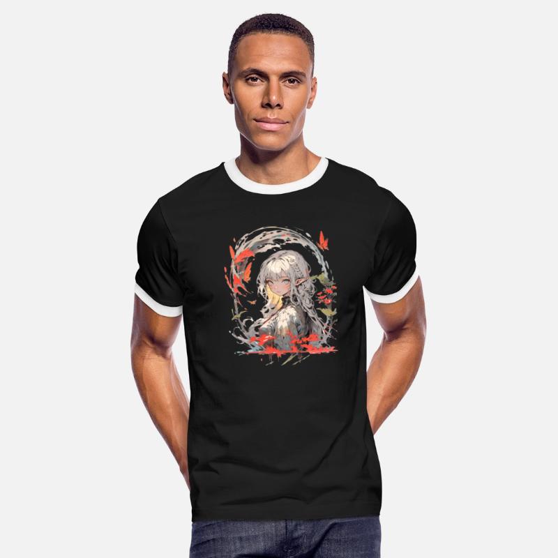 Silver hair Elf flowers and butterfly