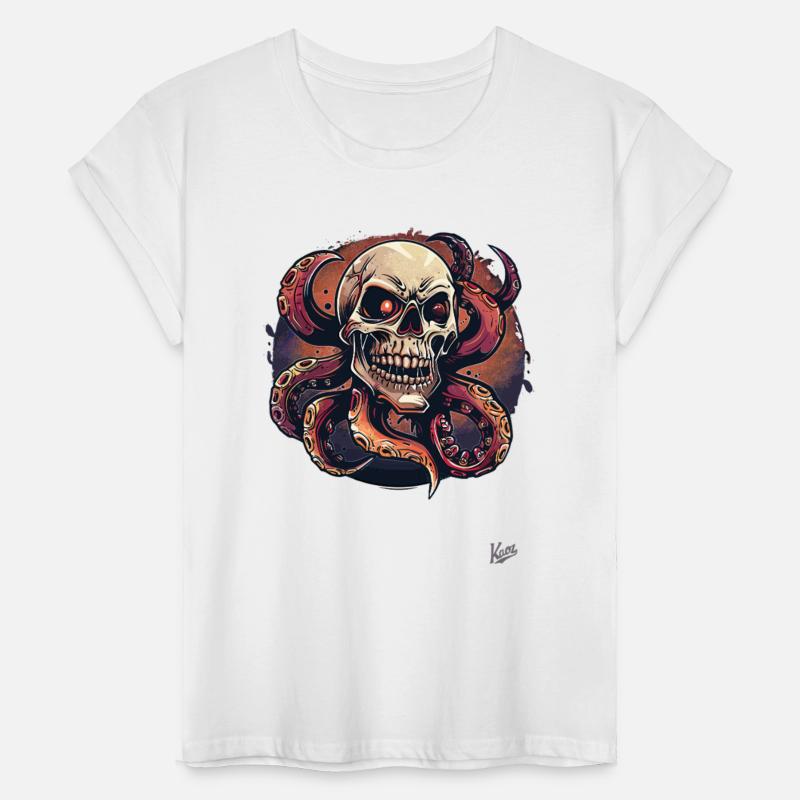 Skull with Tentacles and Glowing Eyes