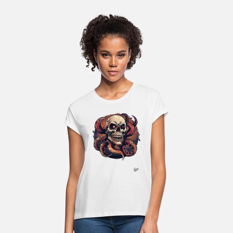 Skull with Tentacles and Glowing Eyes