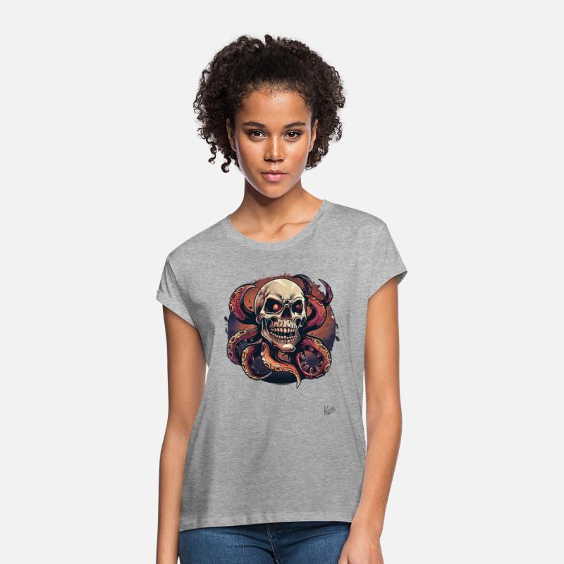 Skull with Tentacles and Glowing Eyes