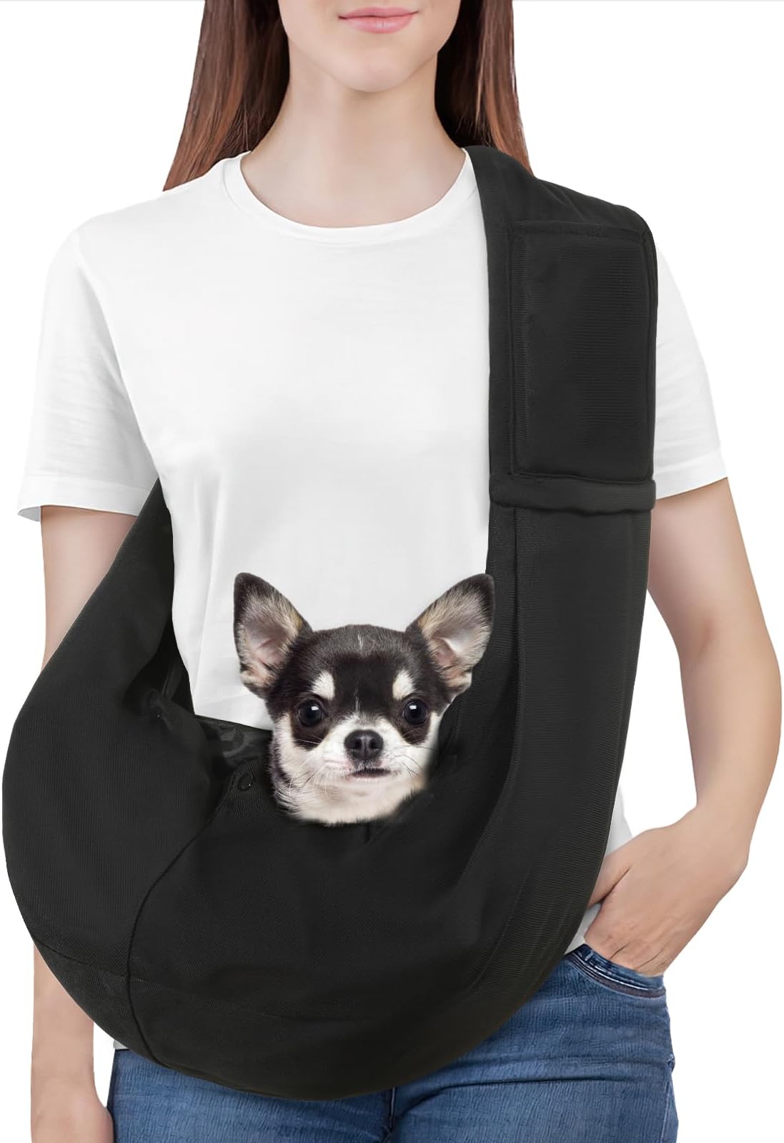 Small Dog Sling Carrier, Reversible Hands Free Dog - Top Rated