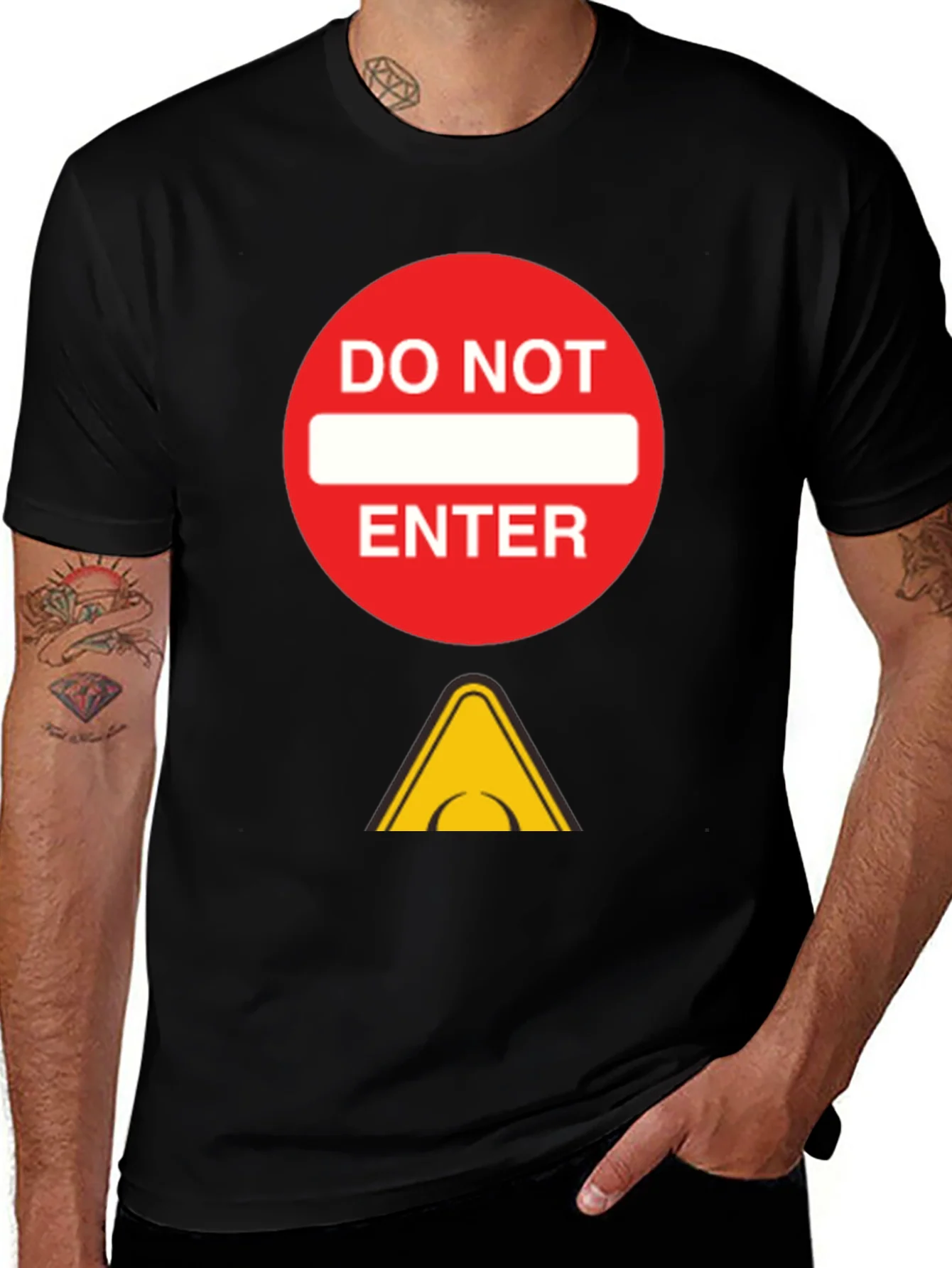 Do Not Enter Graphic Tee - Black Cotton T-Shirt