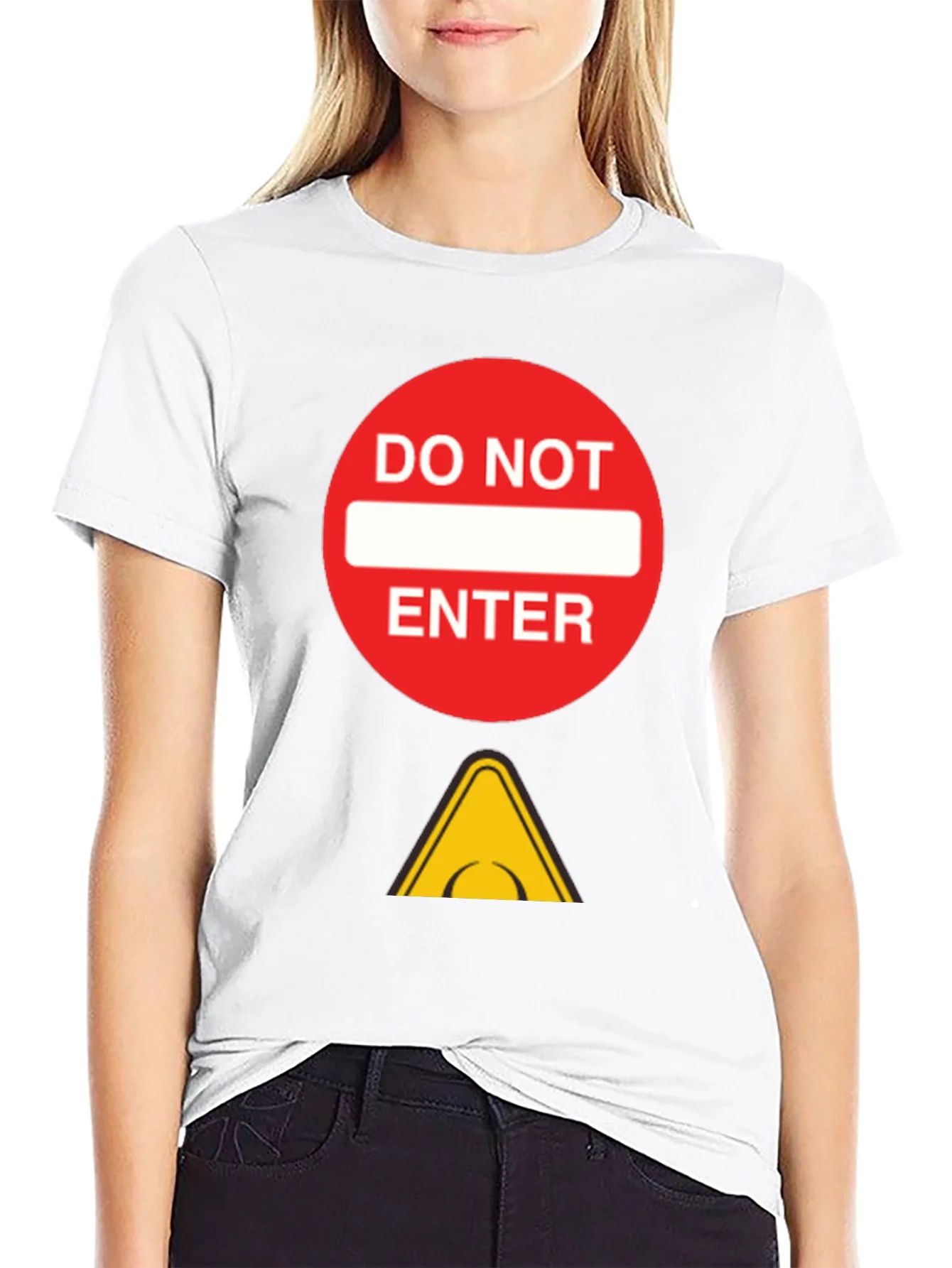 Do Not Enter Graphic Tee - Black Cotton T-Shirt