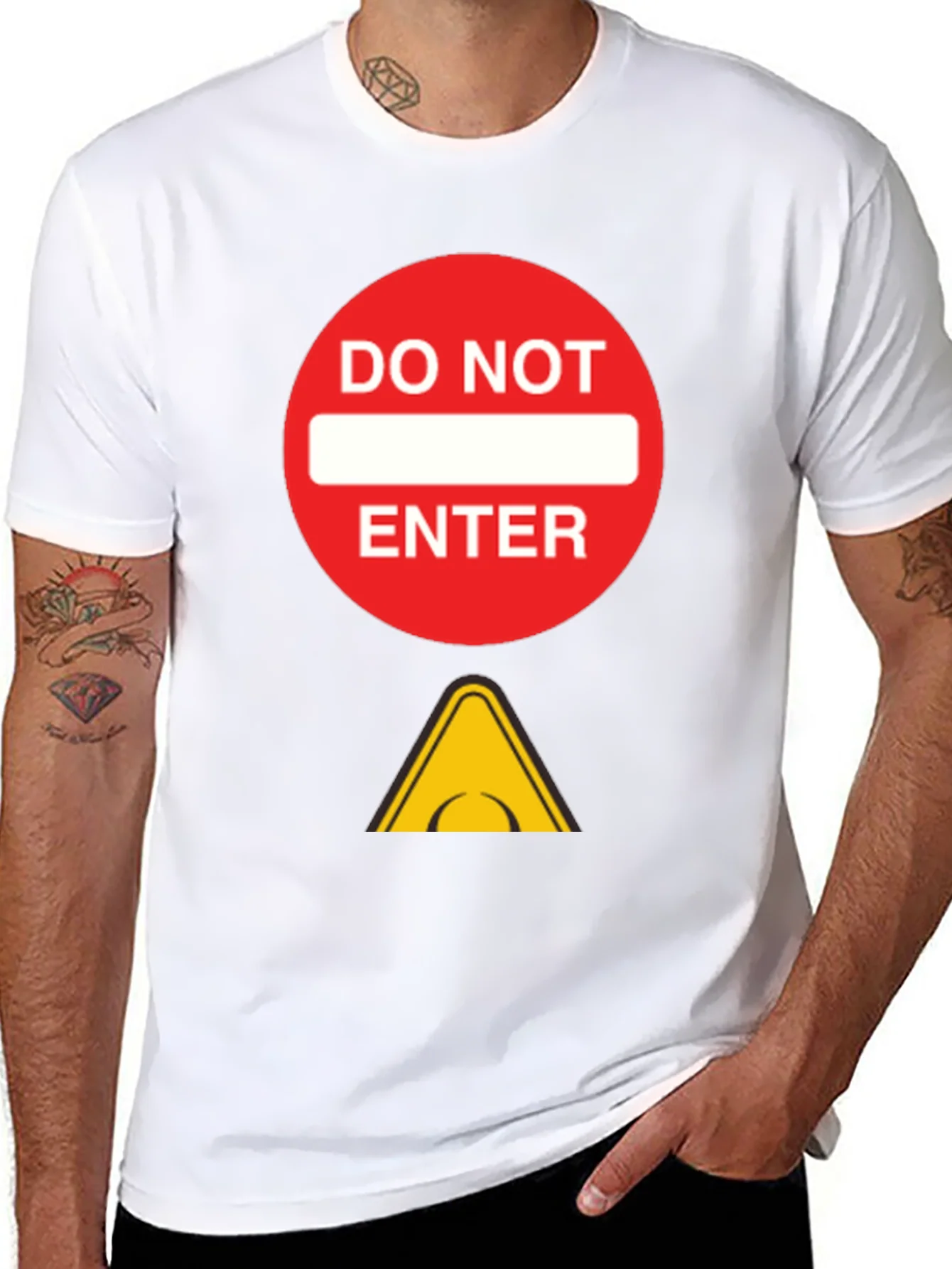 Do Not Enter Graphic Tee - Black Cotton T-Shirt
