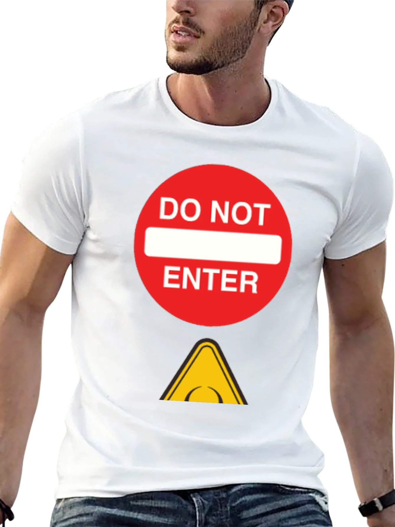 Do Not Enter Graphic Tee - Black Cotton T-Shirt
