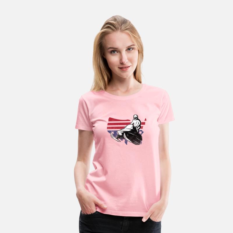 Snowmobile Men USA Flag