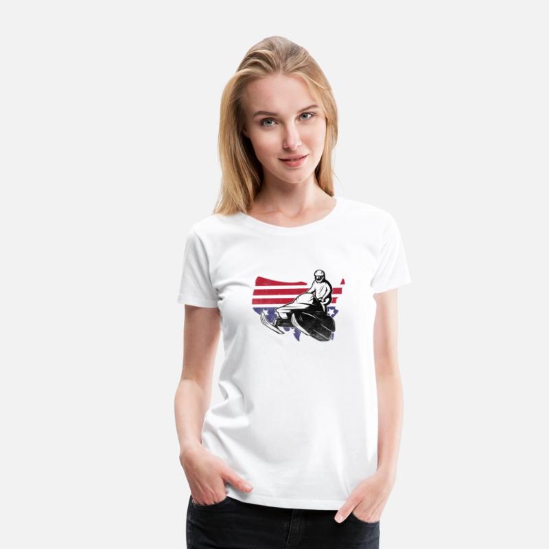 Snowmobile Men USA Flag