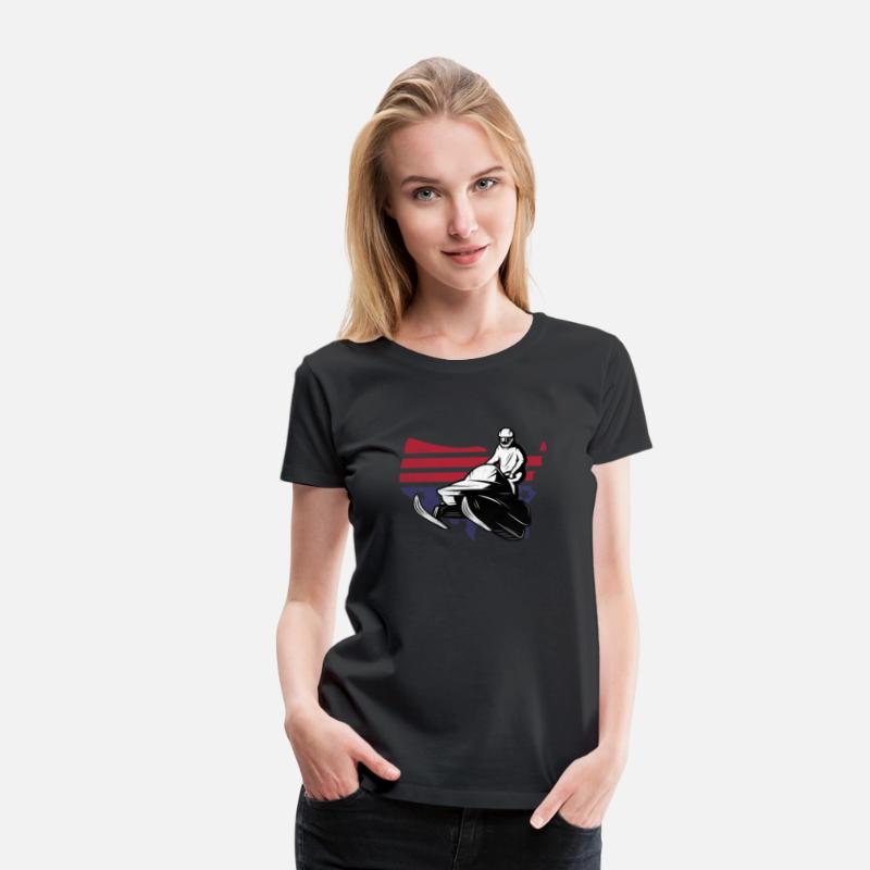 Snowmobile Men USA Flag