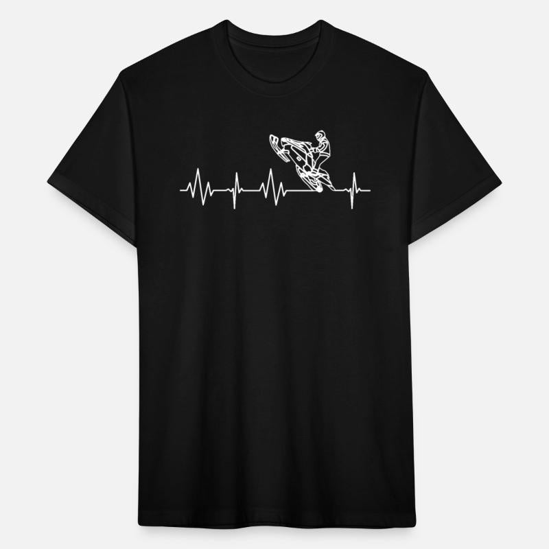 Snowmobiling Heartbeat Tshirt Motor Sled Men Women