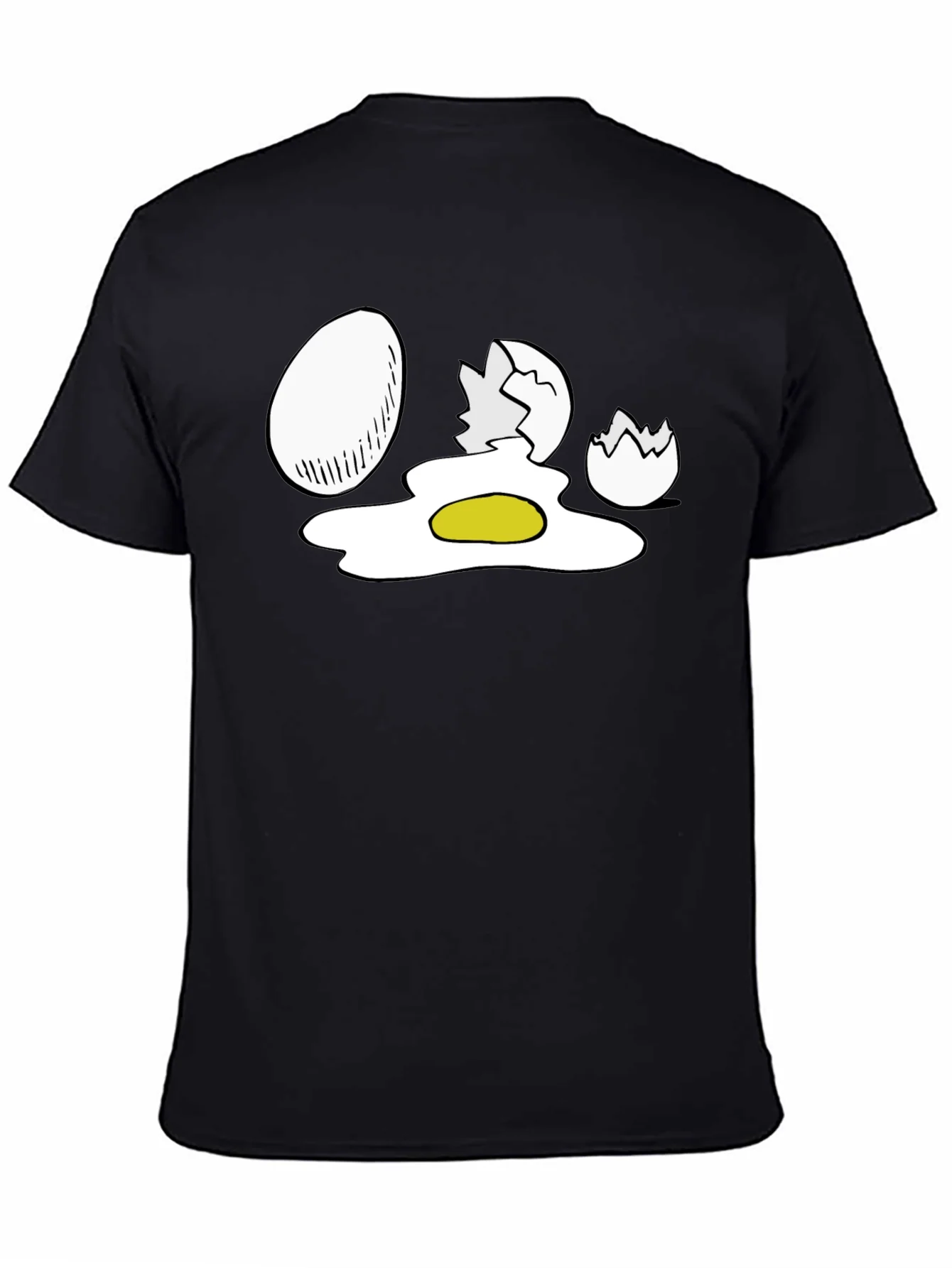 Egg-cellent Black T-Shirt - Funny Egg Cartoon Design