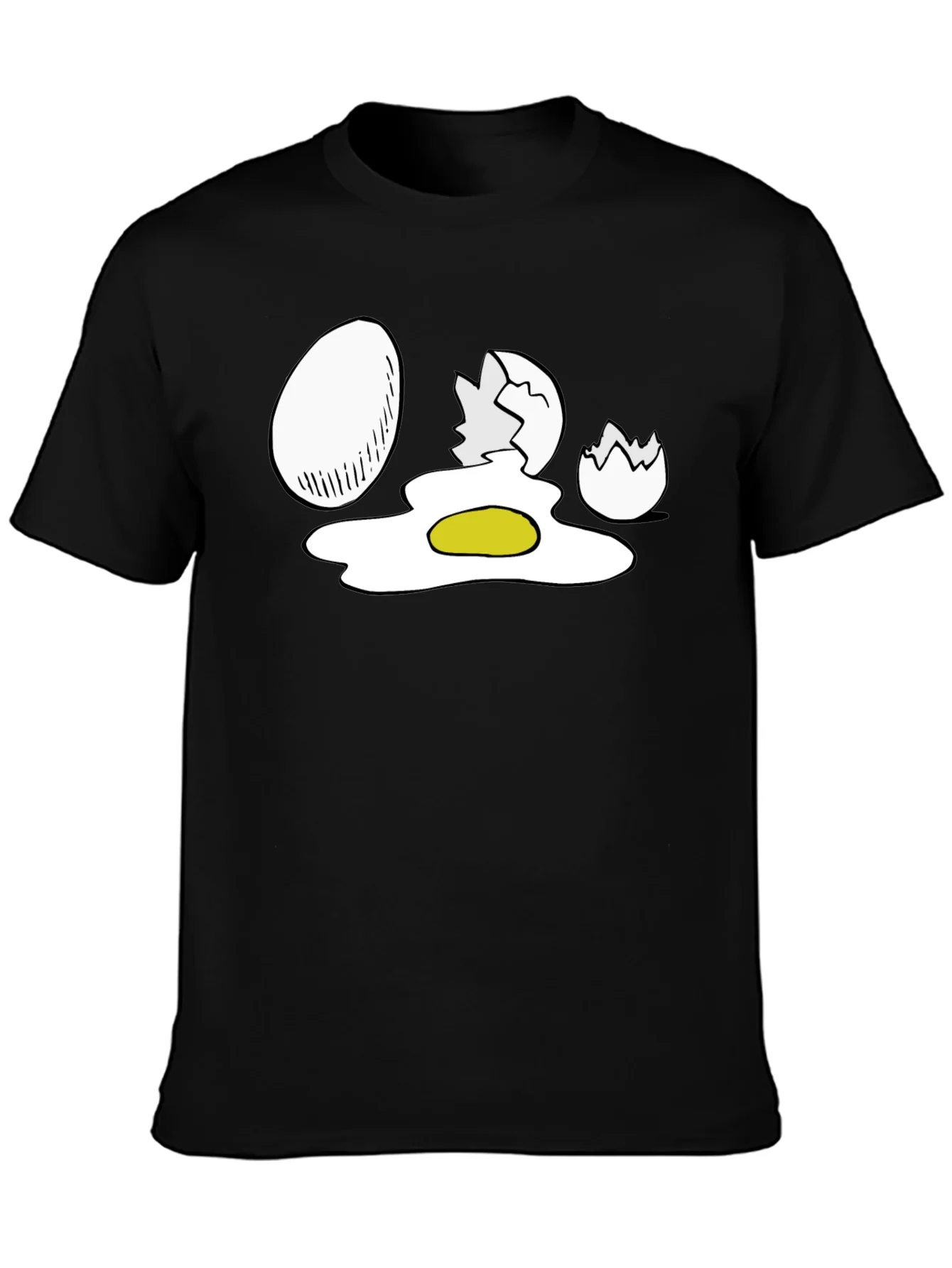 Egg-cellent Black T-Shirt - Funny Egg Cartoon Design