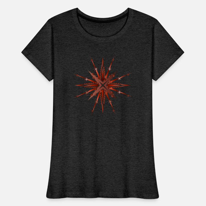 sparkling and radiant rust red star