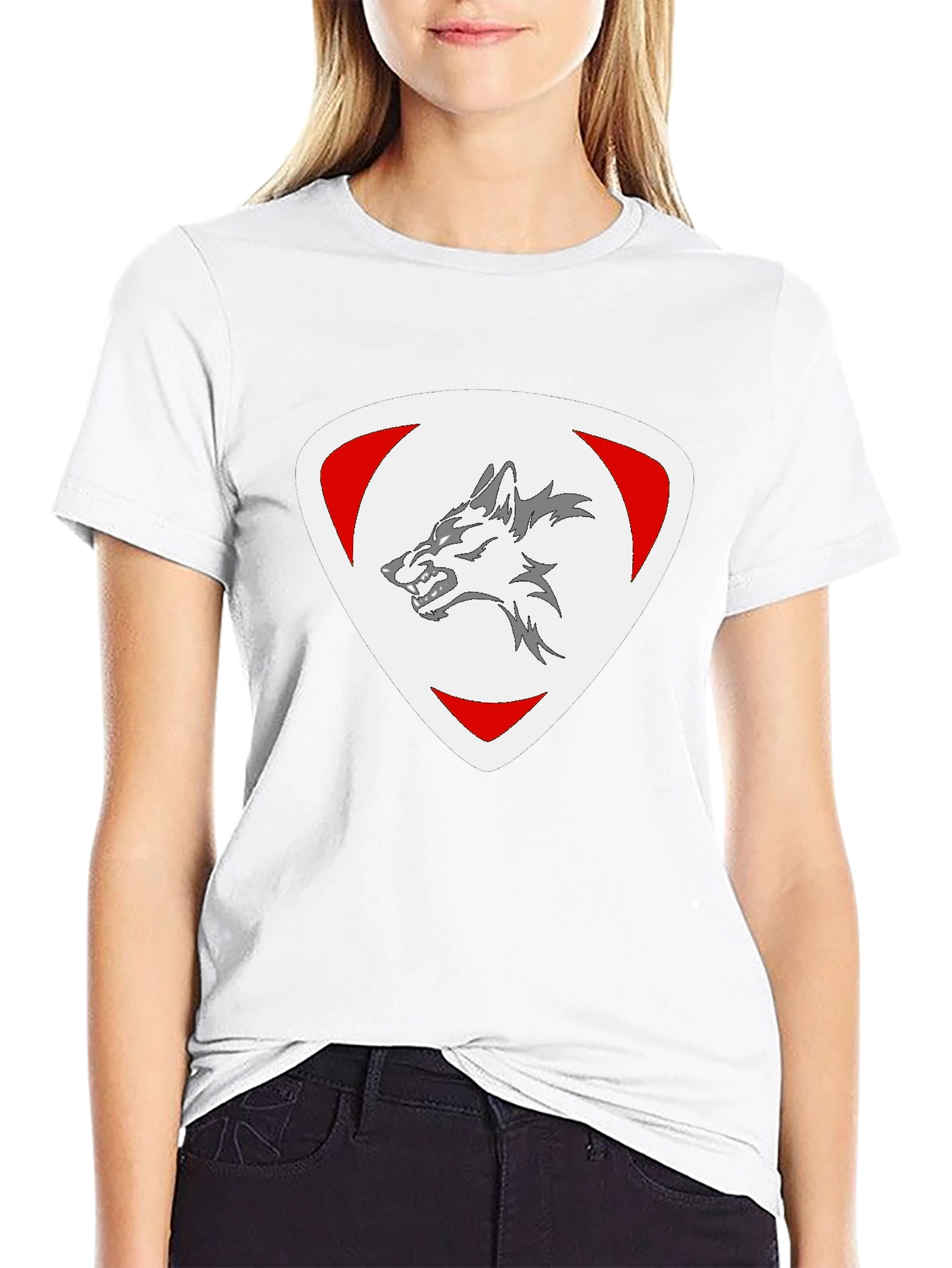 Wolf Emblem Black T-Shirt - Modern Style