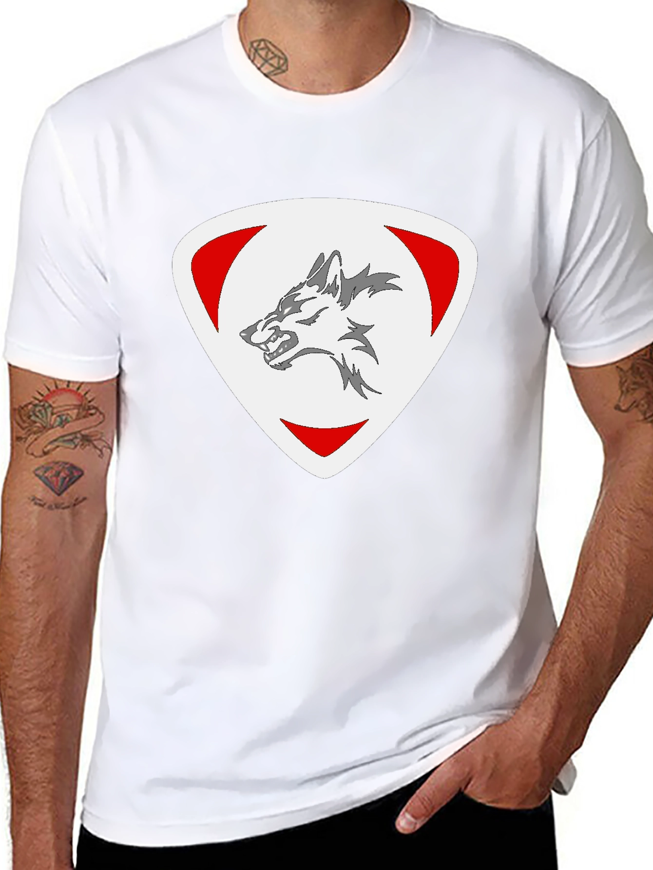 Wolf Emblem Black T-Shirt - Modern Style