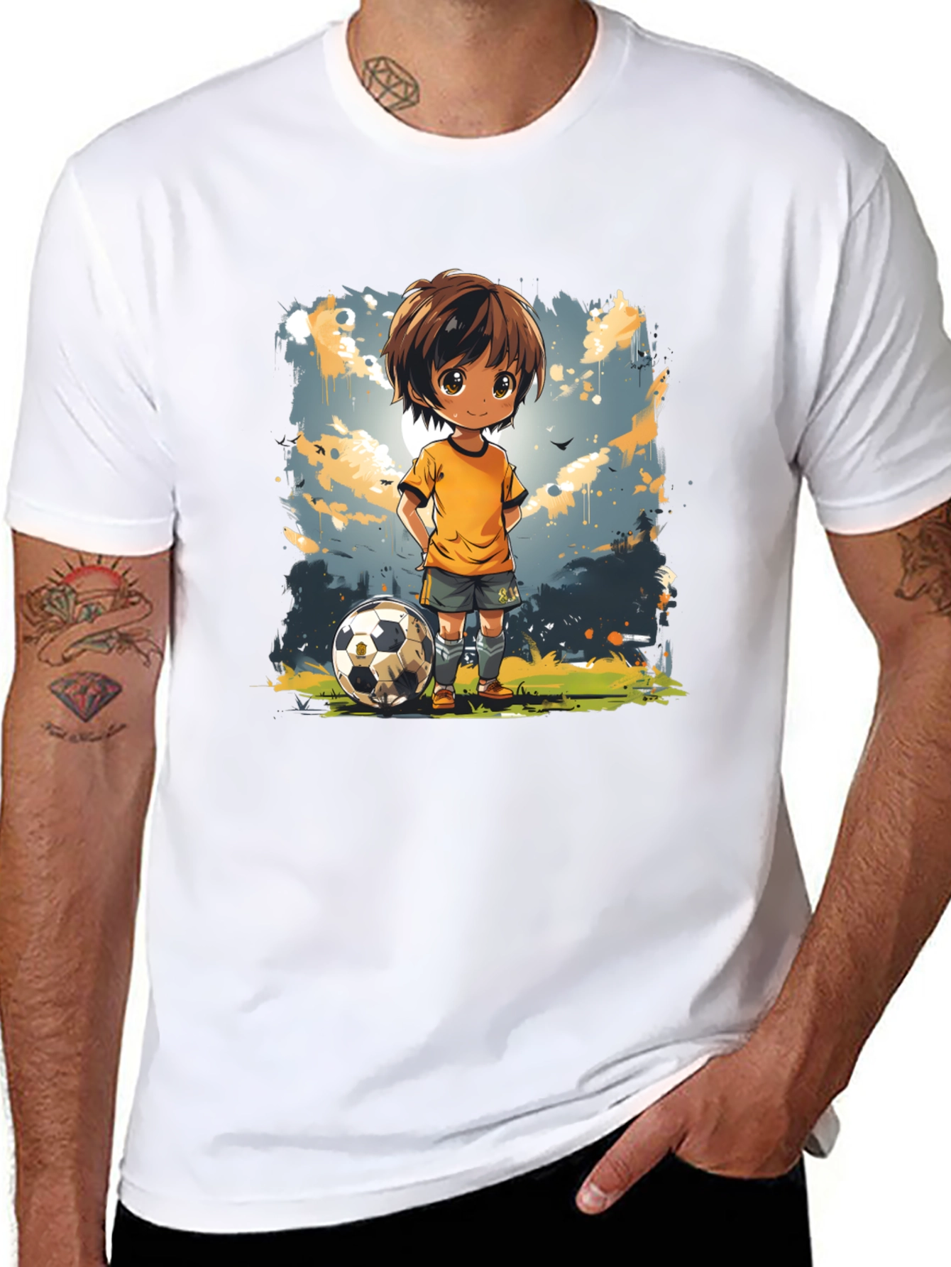 Soccer Kid Graphic Tee - Playful Cartoon Design