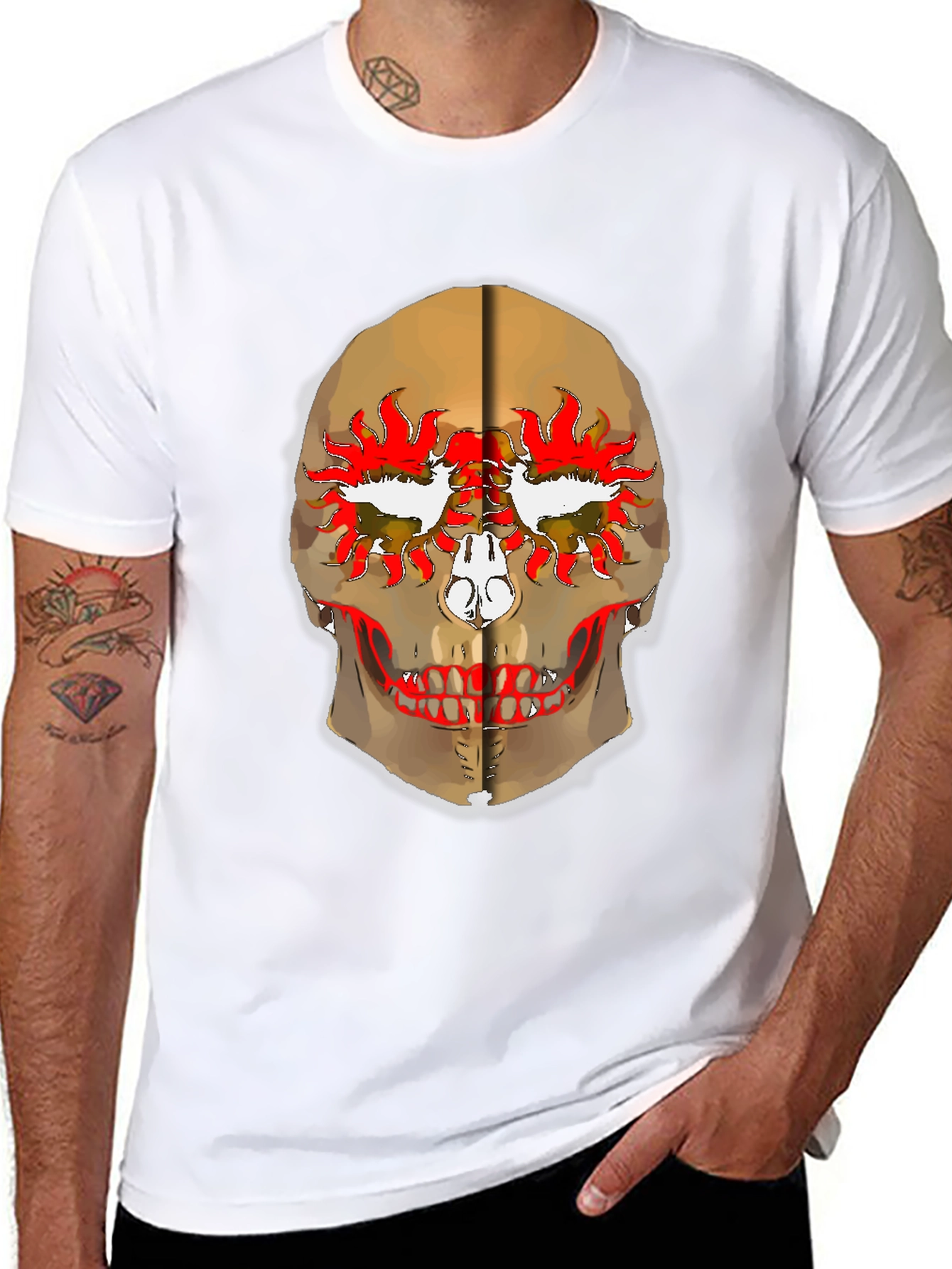 Skull Graphic Print Black T-Shirt