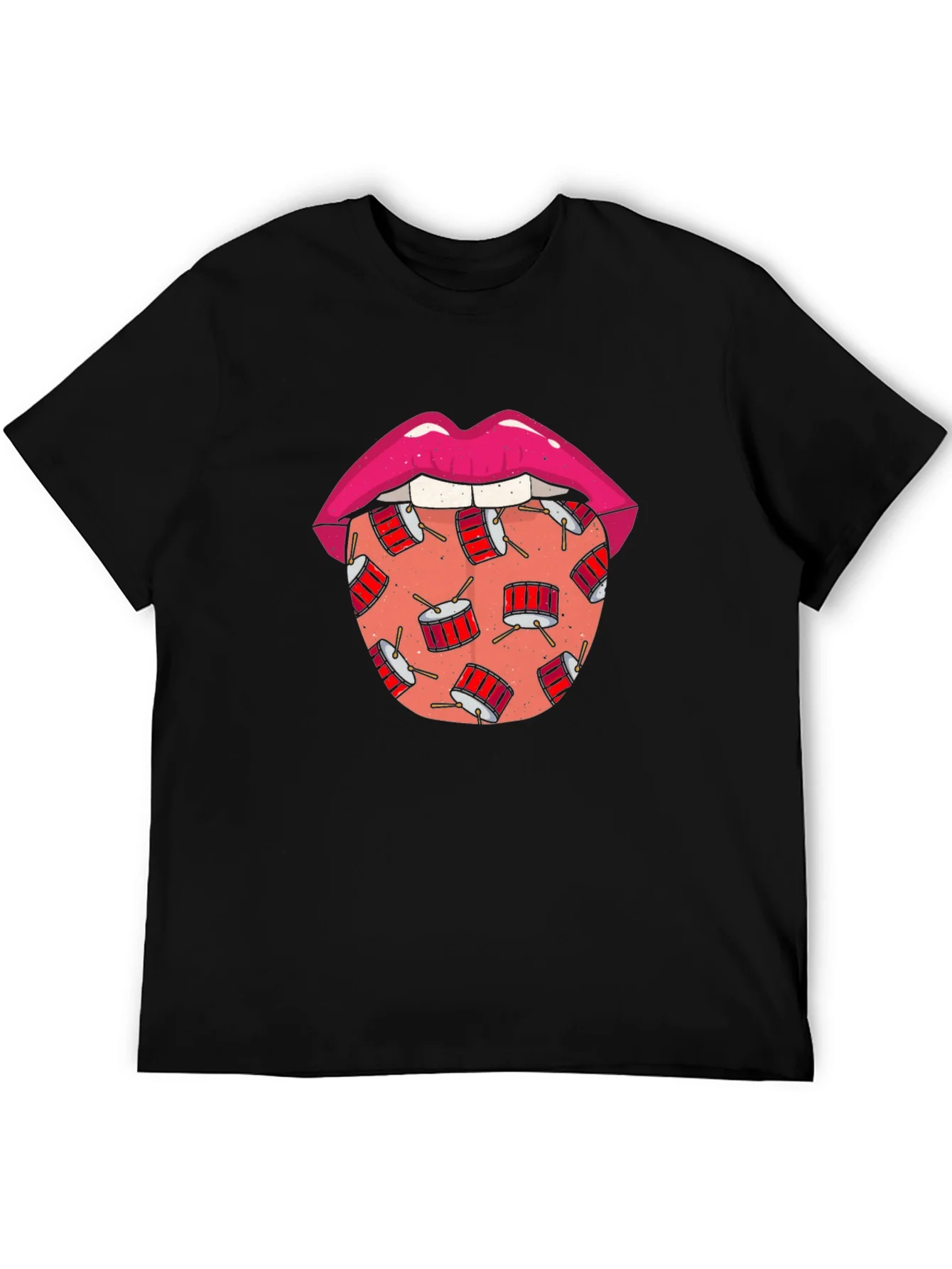 Drum Tongue Graphic T-Shirt - Black