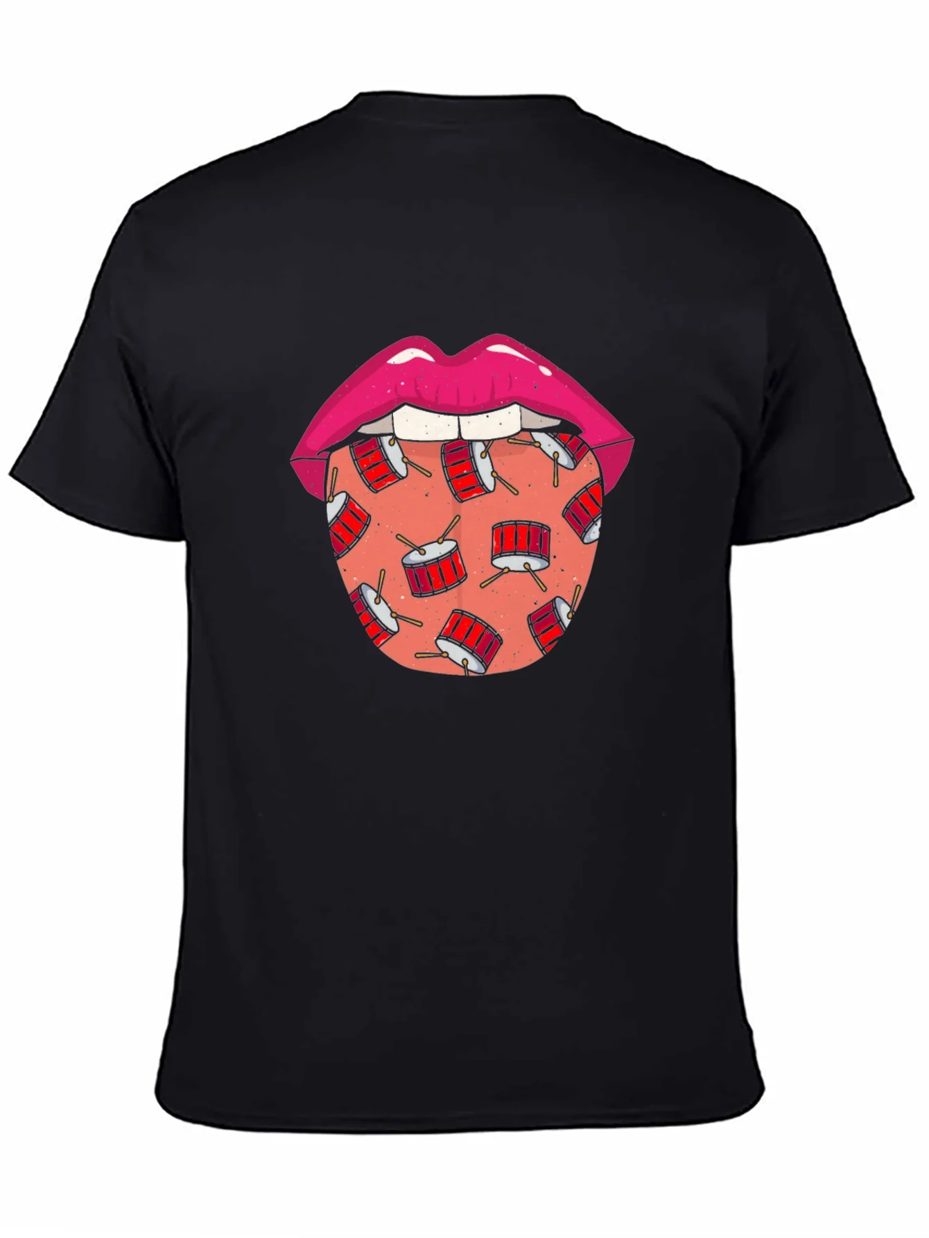 Drum Tongue Graphic T-Shirt - Black