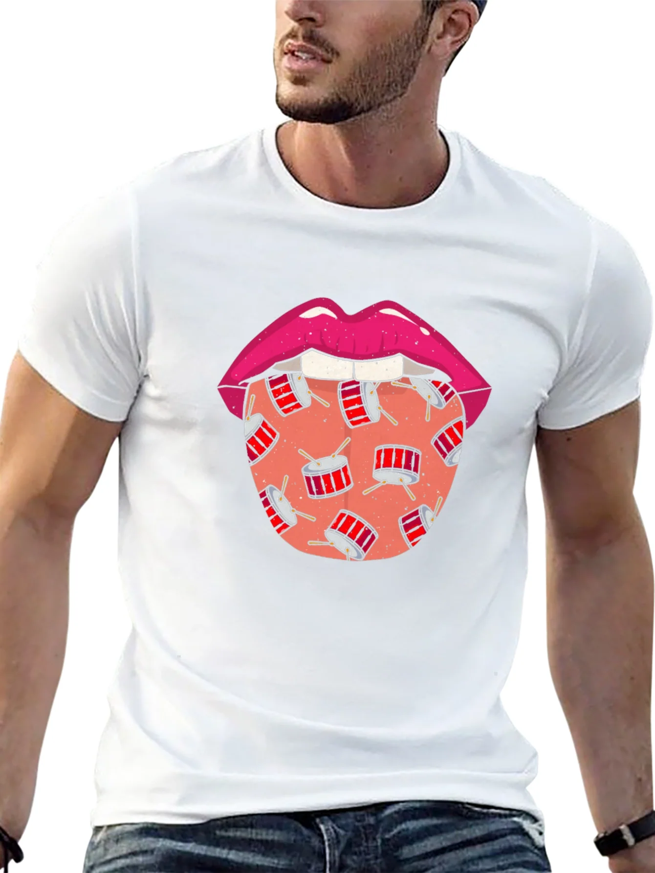 Drum Tongue Graphic T-Shirt - Black